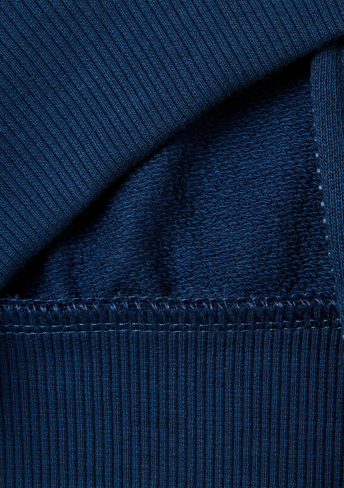 Erkek Çocuk Koyu Lacivert Arkası Baskılı Fermuarlı Kapüşonlu Sweatshirt
