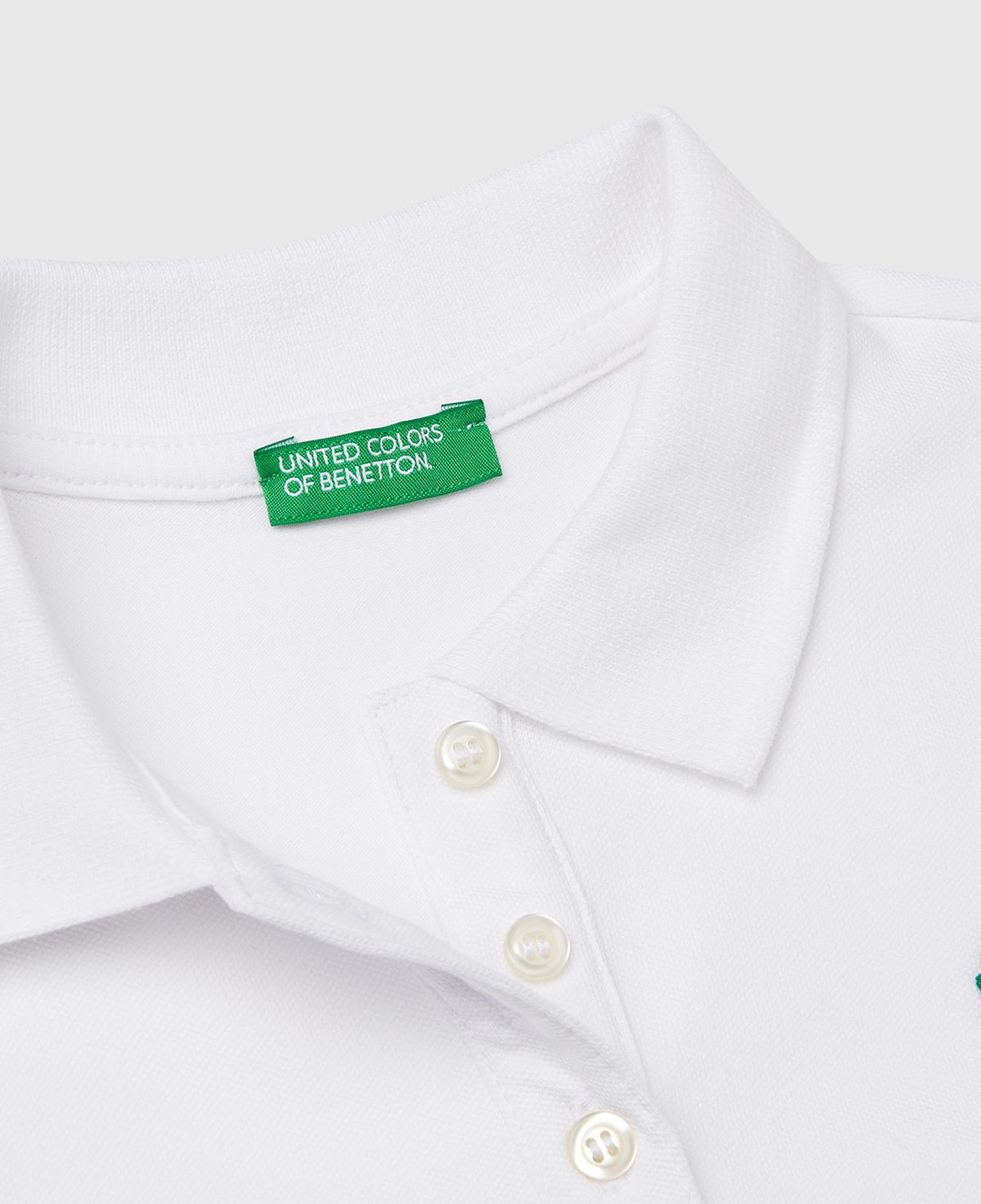 Kız Çocuk Beyaz Logolu Pike Polo T-Shirt