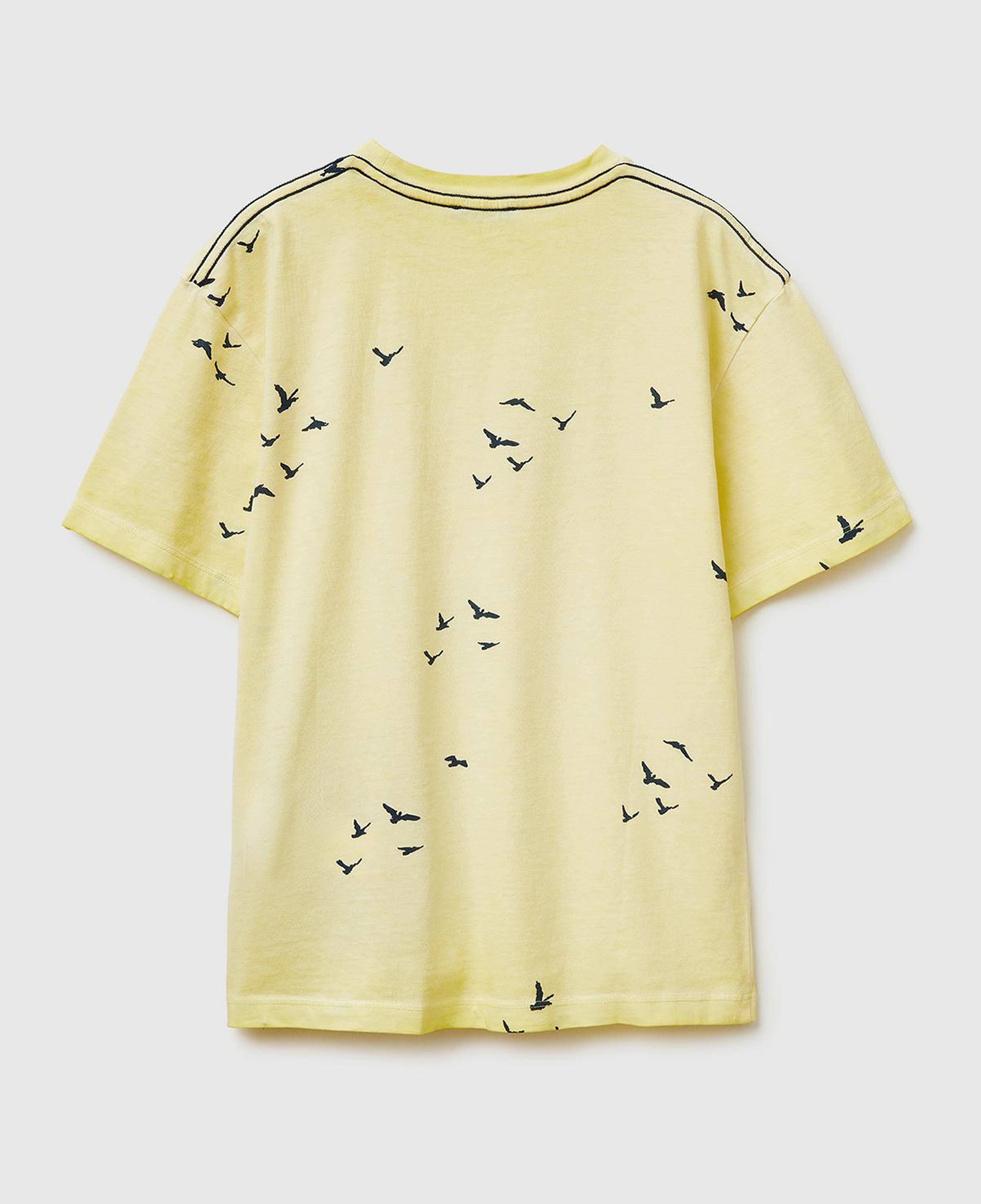 Erkek Çocuk Sarı Çoklu Baskılı Yuvarlak Yaka T-Shirt
