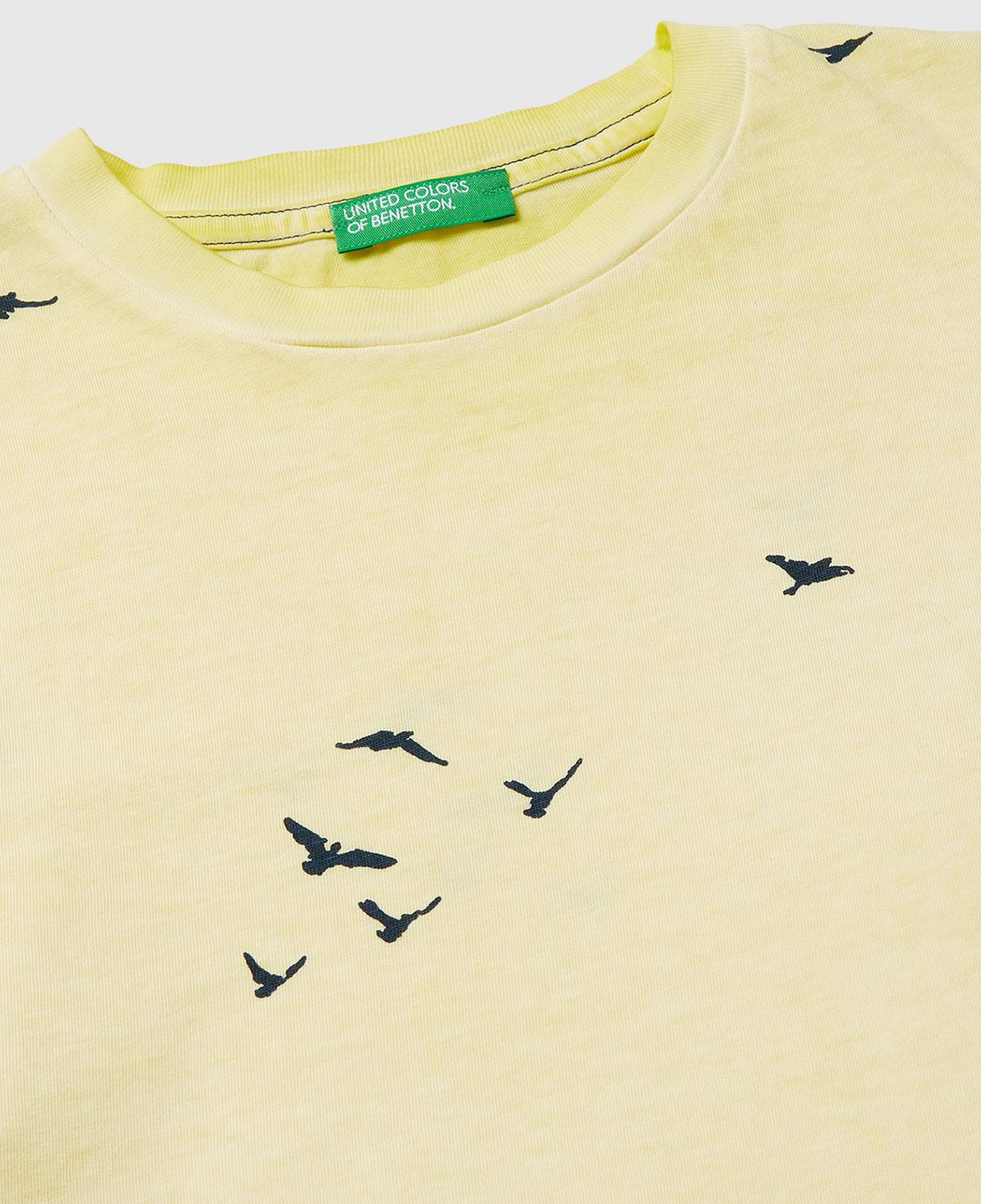 Erkek Çocuk Sarı Çoklu Baskılı Yuvarlak Yaka T-Shirt