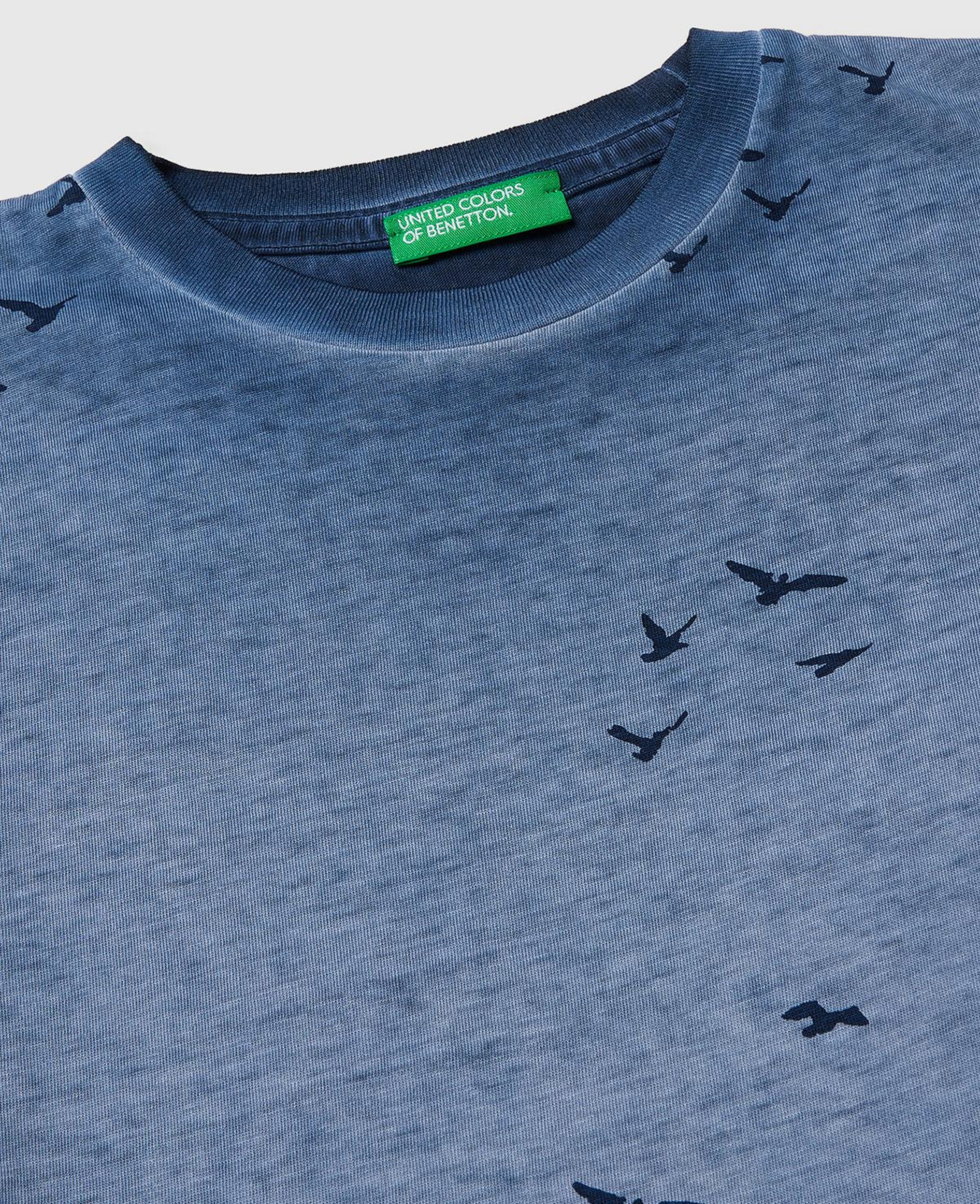 Erkek Çocuk Mavi Çoklu Baskılı Yuvarlak Yaka T-Shirt