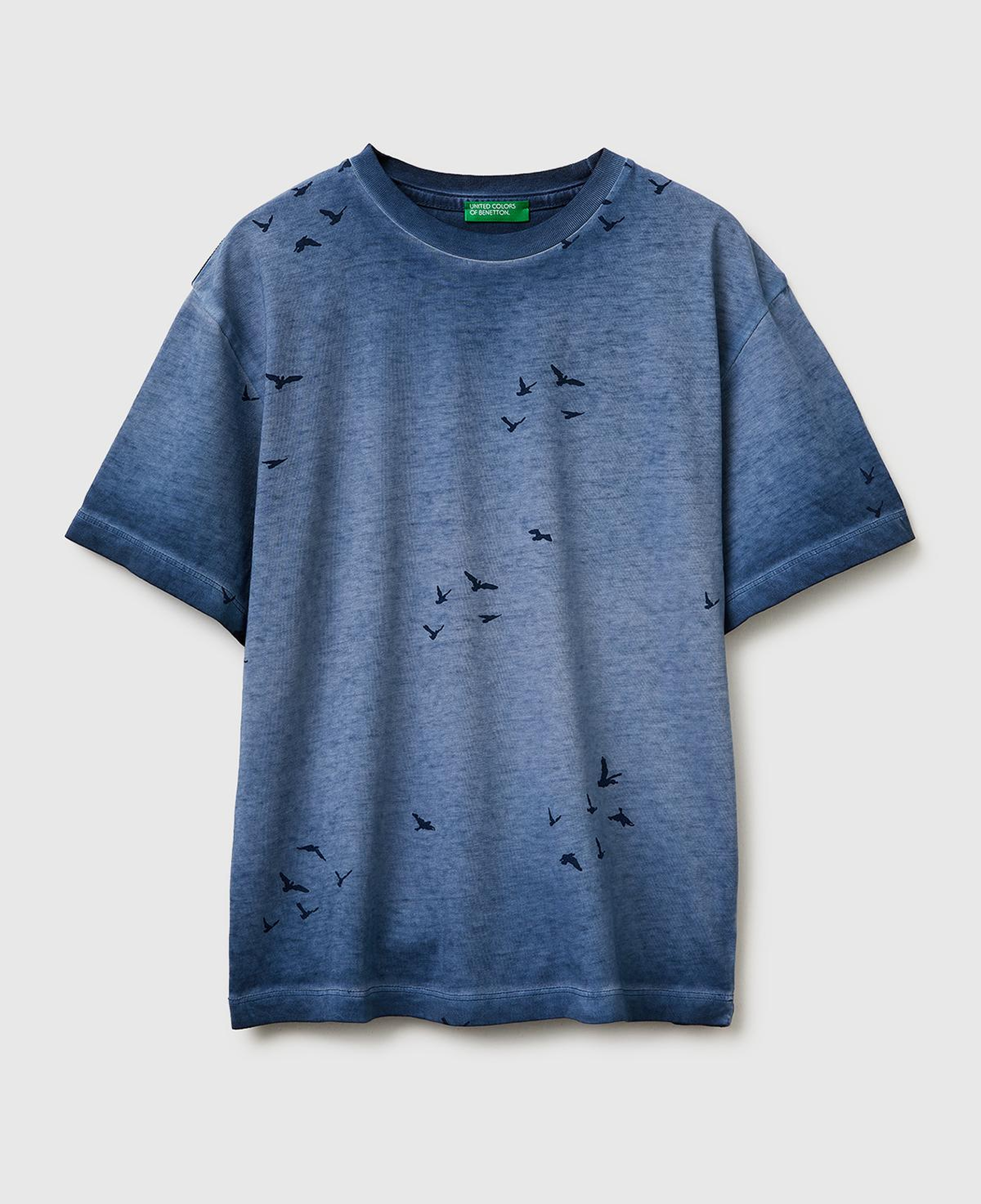Erkek Çocuk Mavi Çoklu Baskılı Yuvarlak Yaka T-Shirt