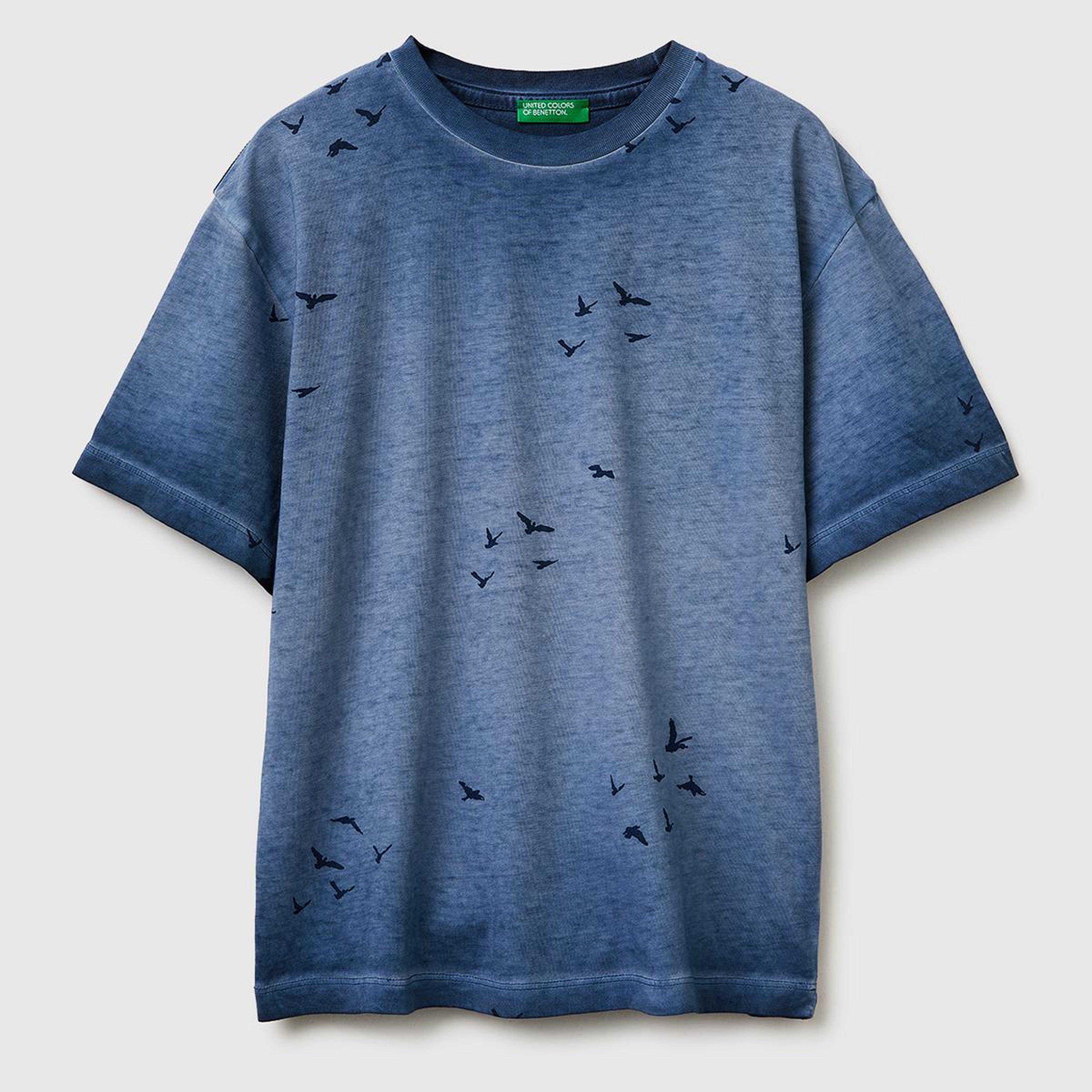 Erkek Çocuk Mavi Çoklu Baskılı Yuvarlak Yaka T-Shirt