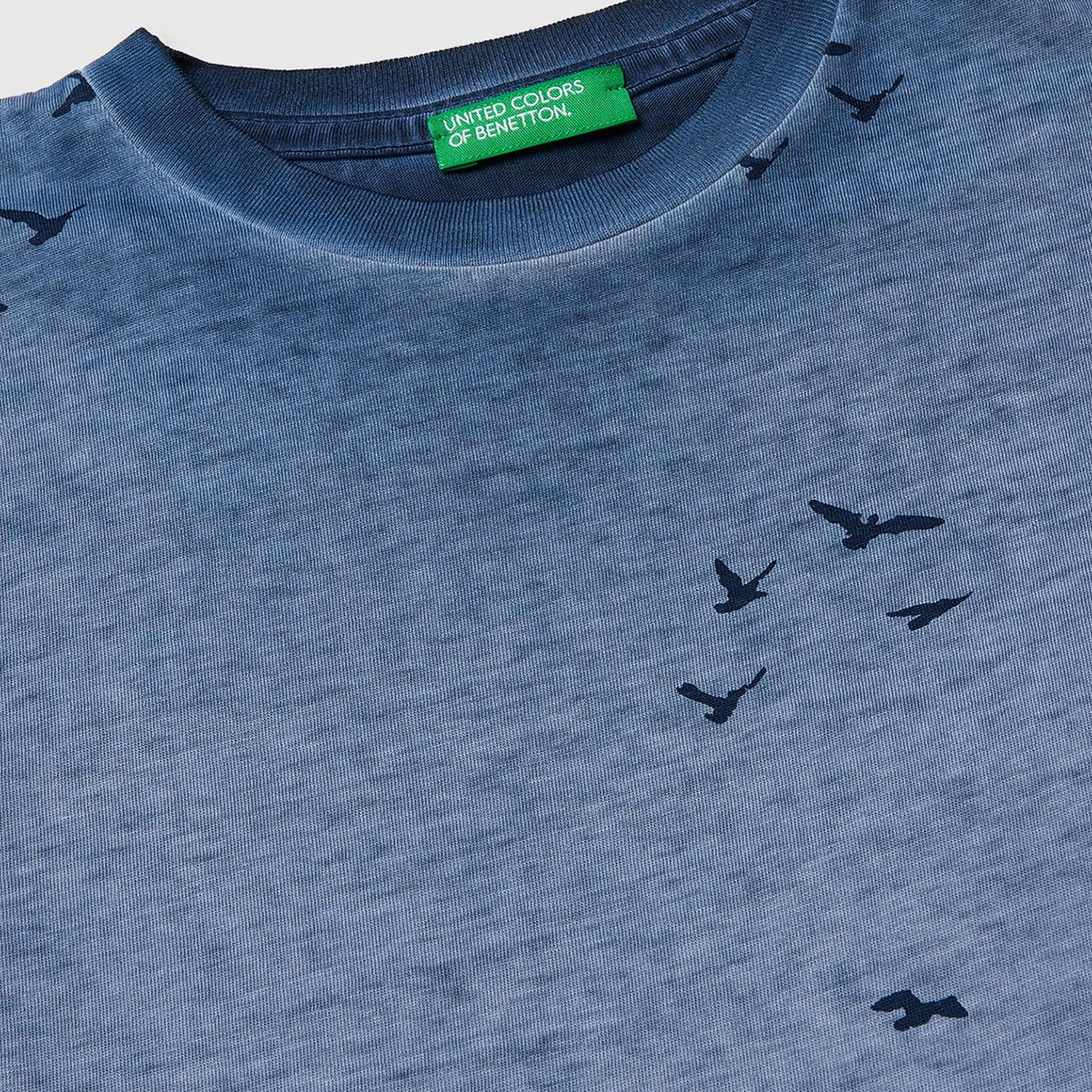 Erkek Çocuk Mavi Çoklu Baskılı Yuvarlak Yaka T-Shirt