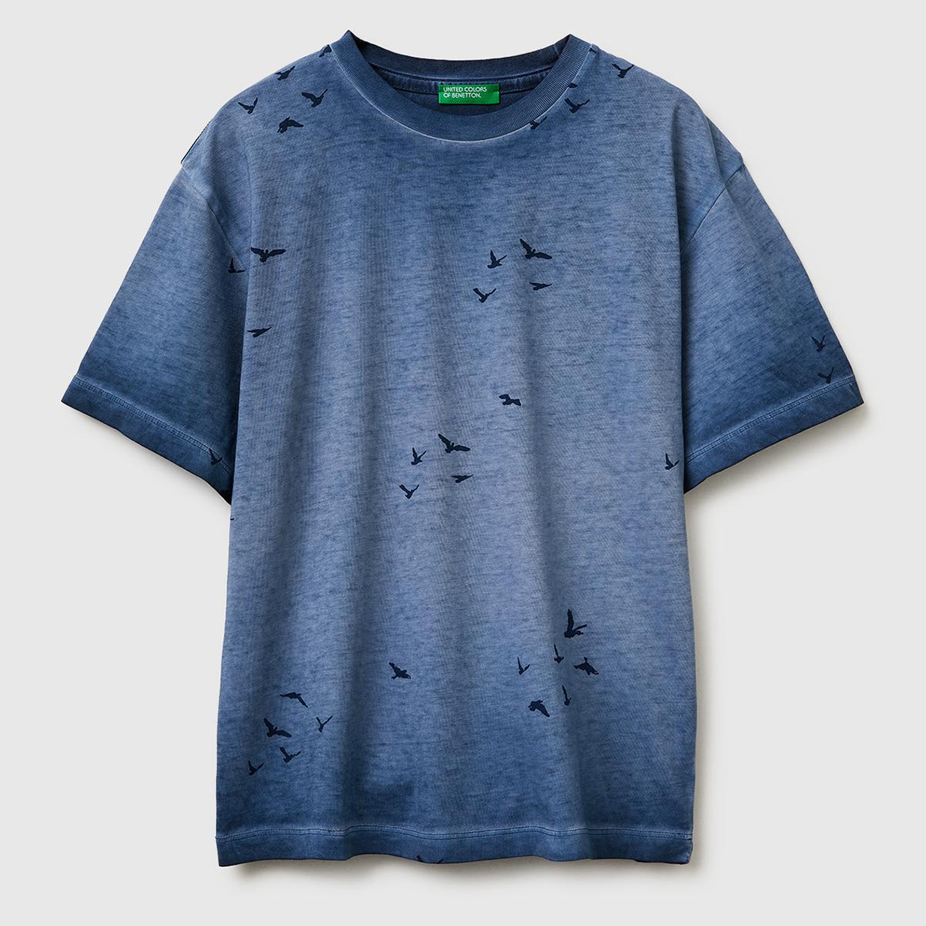 Erkek Çocuk Mavi Çoklu Baskılı Yuvarlak Yaka T-Shirt