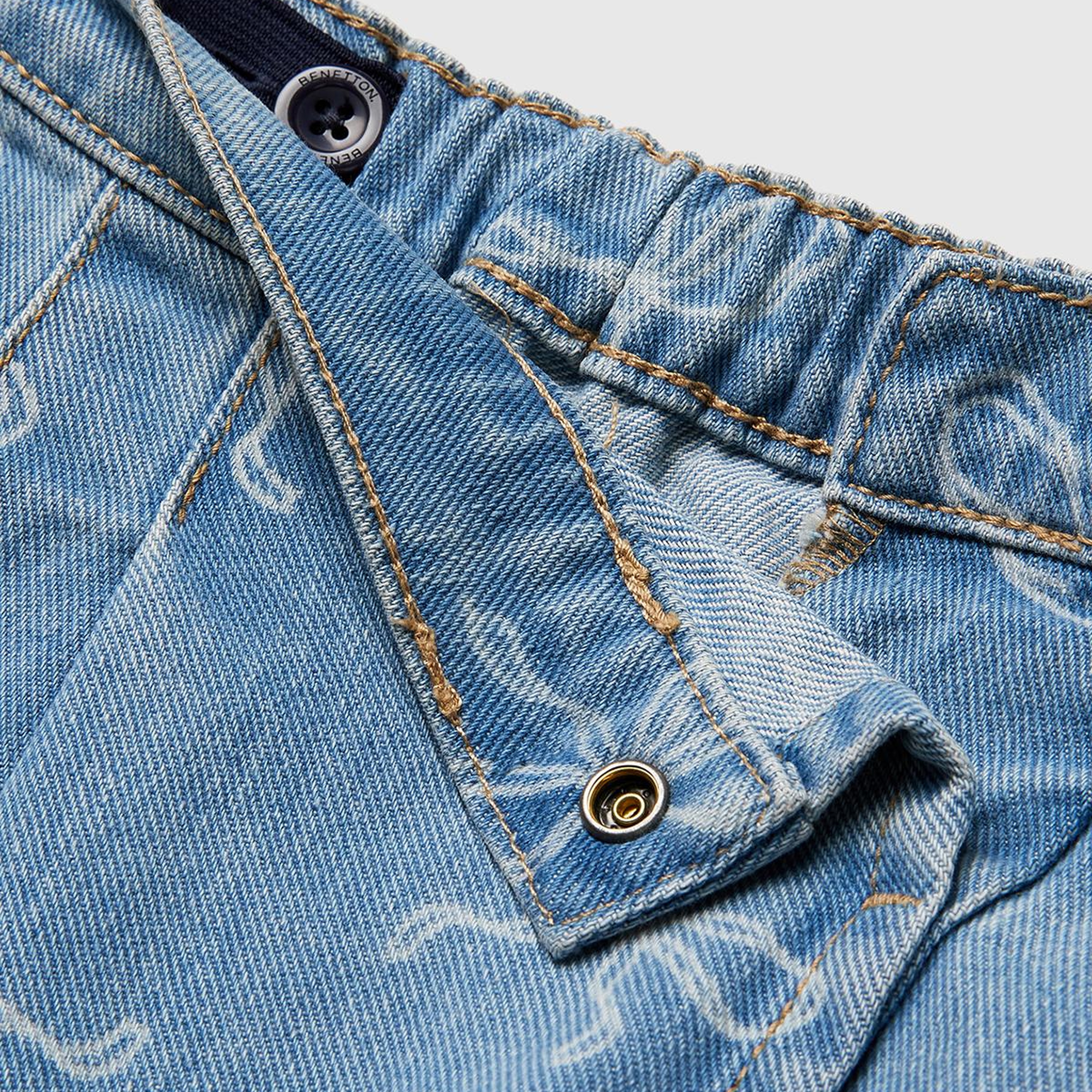 Kız Çocuk Mavi Asimetrik Mini Denim Etek