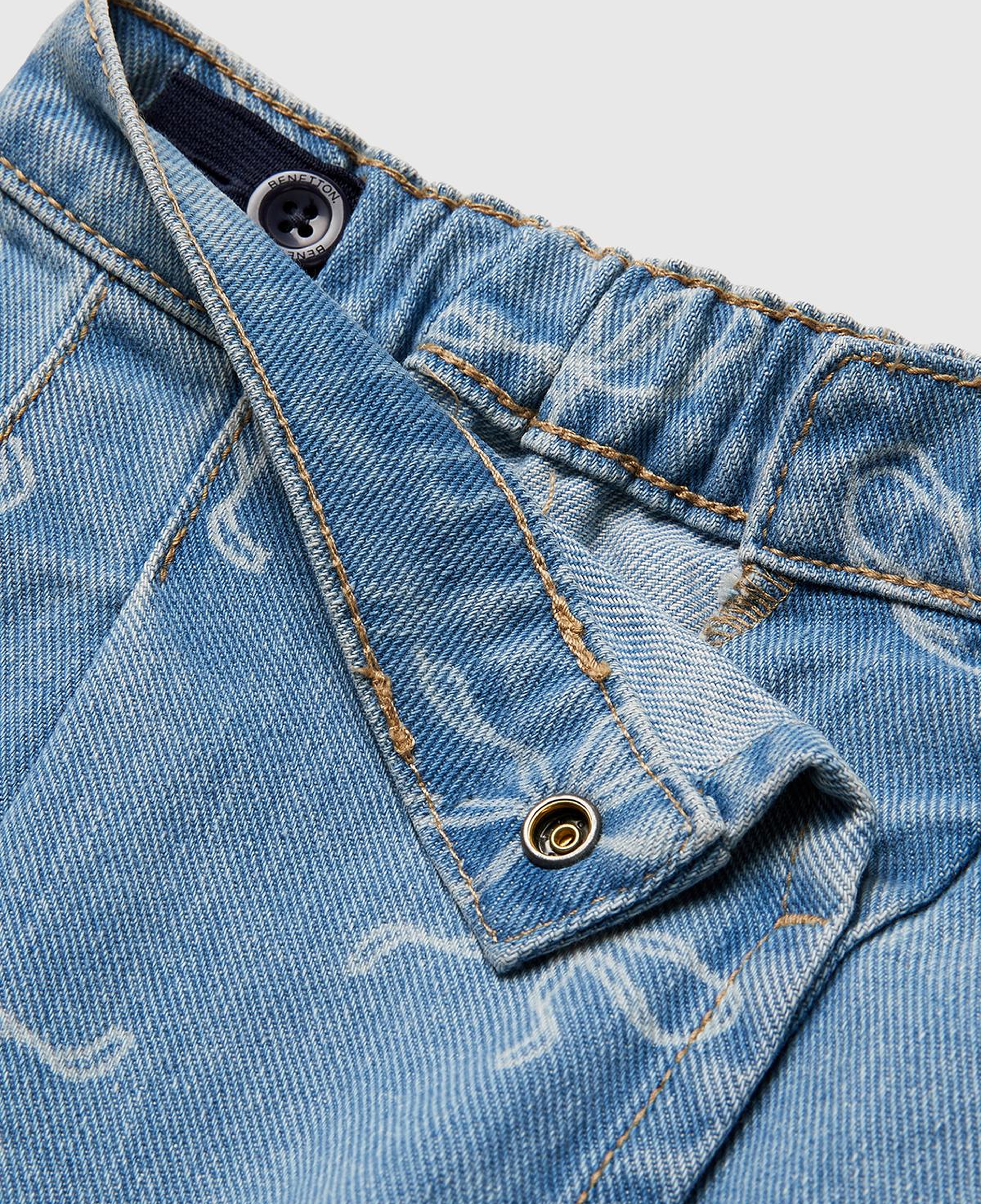 Kız Çocuk Mavi Asimetrik Mini Denim Etek