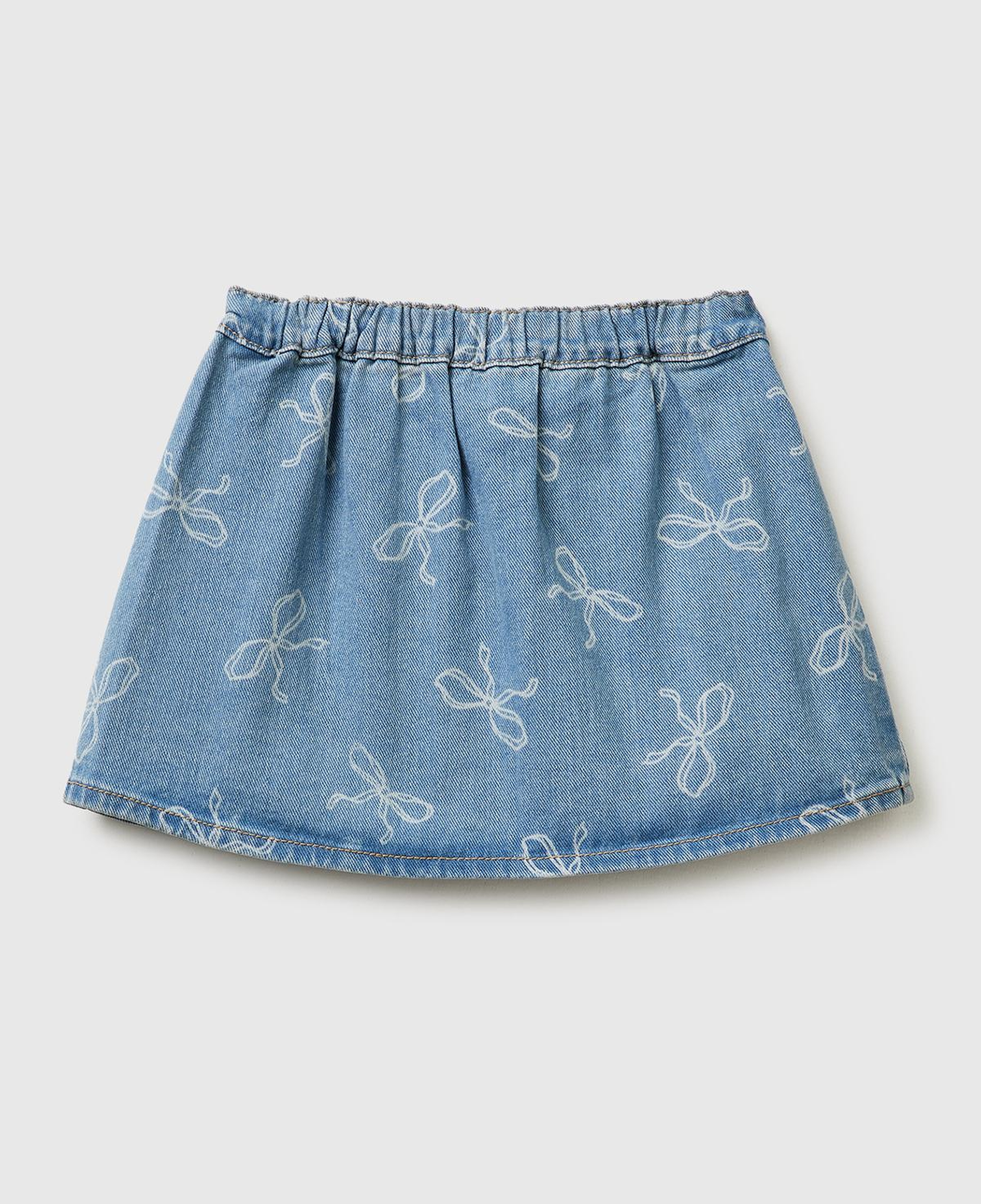 Kız Çocuk Mavi Asimetrik Mini Denim Etek