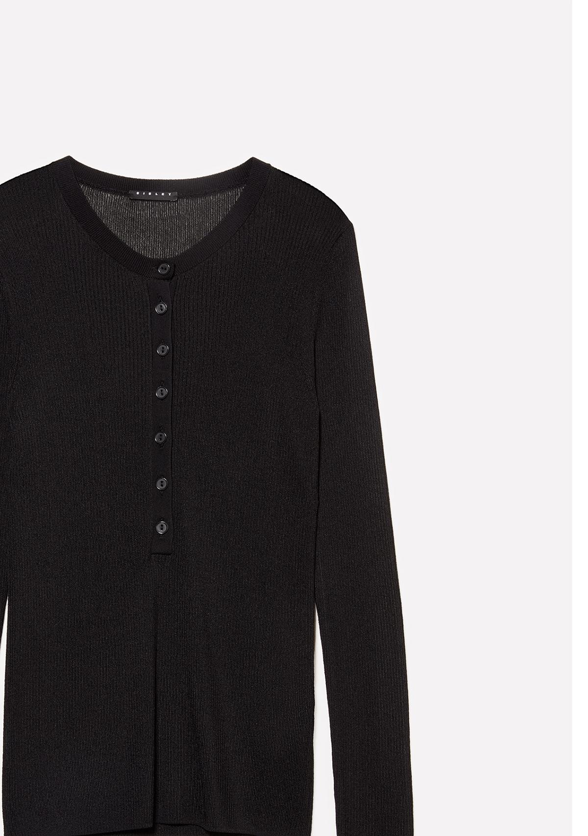 Kadın Siyah Viskoz Karışımlı Bisiklet Yaka Slim Fit Kazak