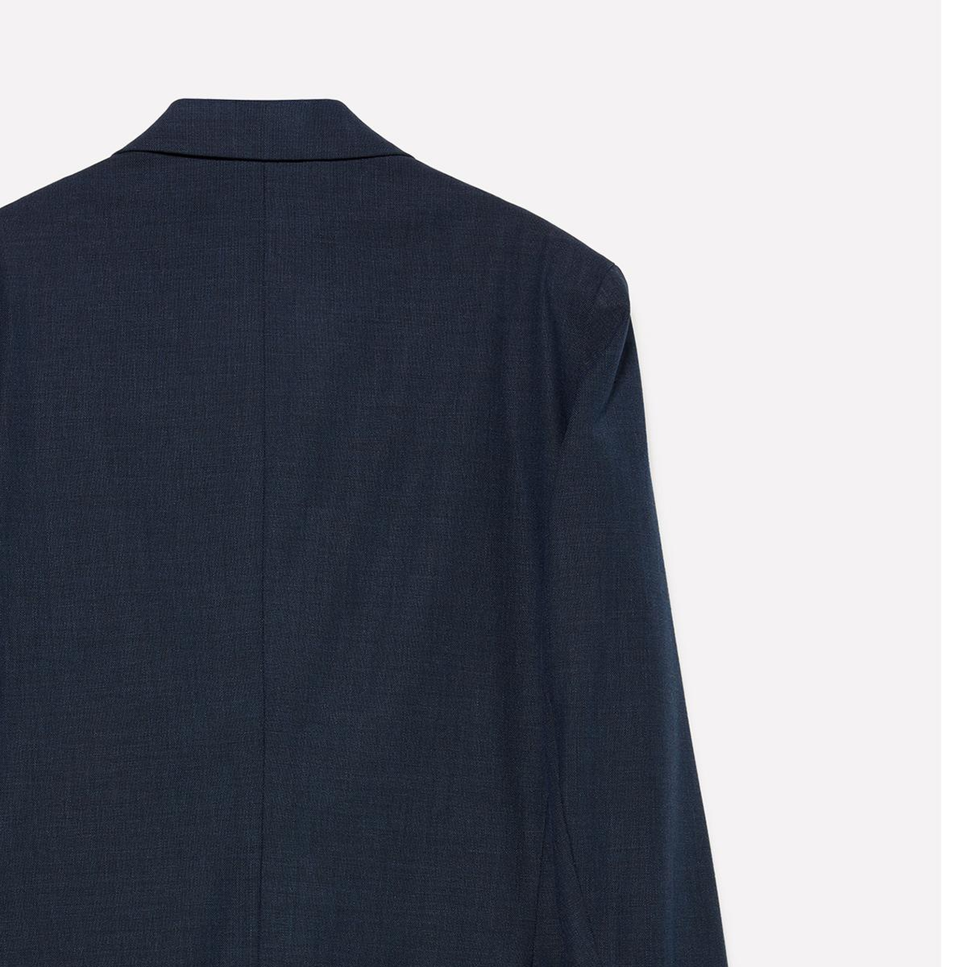 Erkek Lacivert Viskoz Karışımlı Düğmeli Astarlı Kruvaze Blazer Ceket