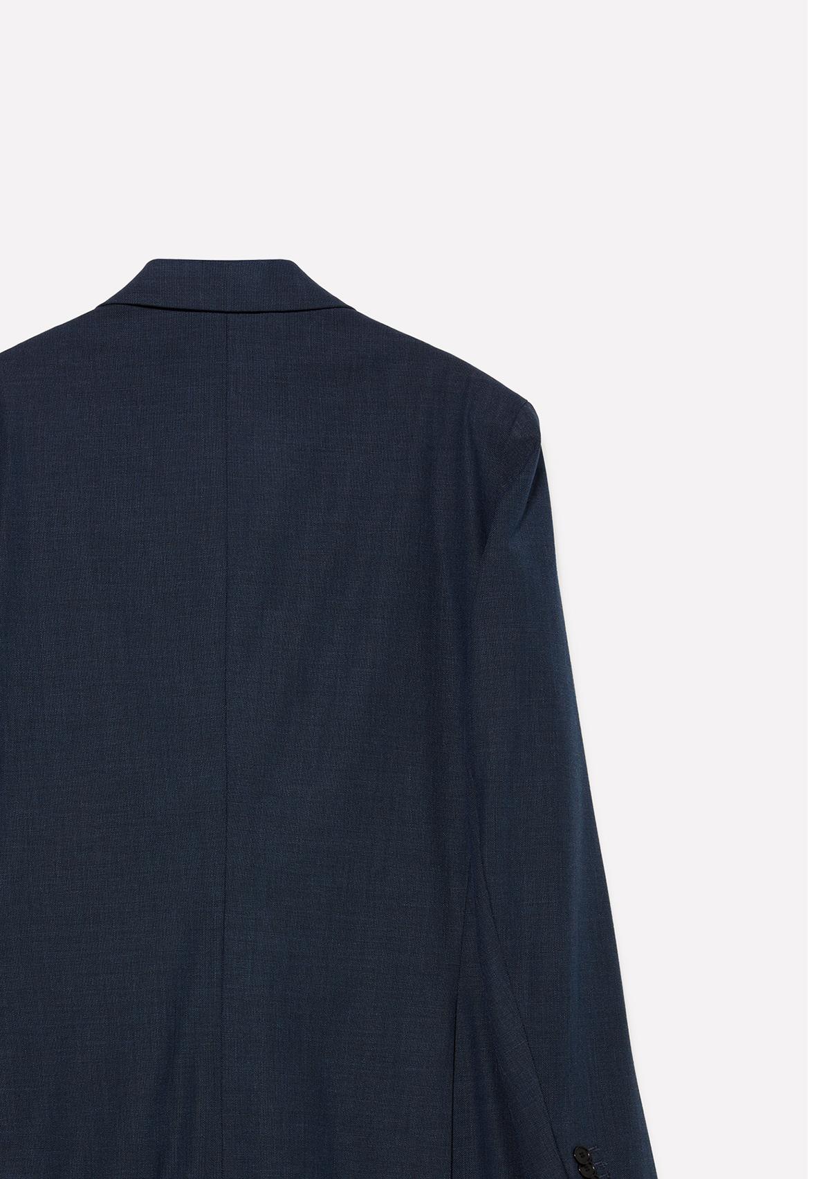 Erkek Lacivert Viskoz Karışımlı Düğmeli Astarlı Kruvaze Blazer Ceket