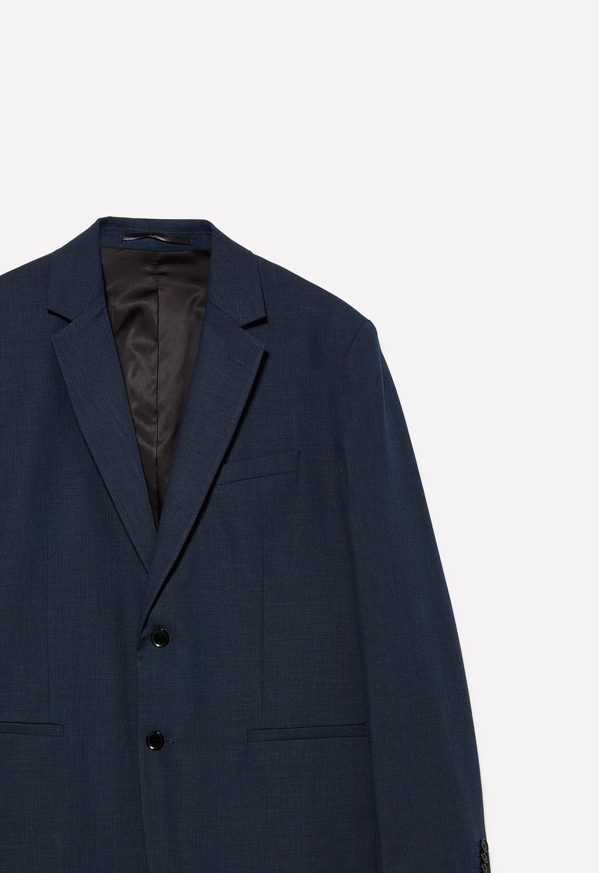 Erkek Lacivert Viskoz Karışımlı Düğmeli Astarlı Kruvaze Blazer Ceket