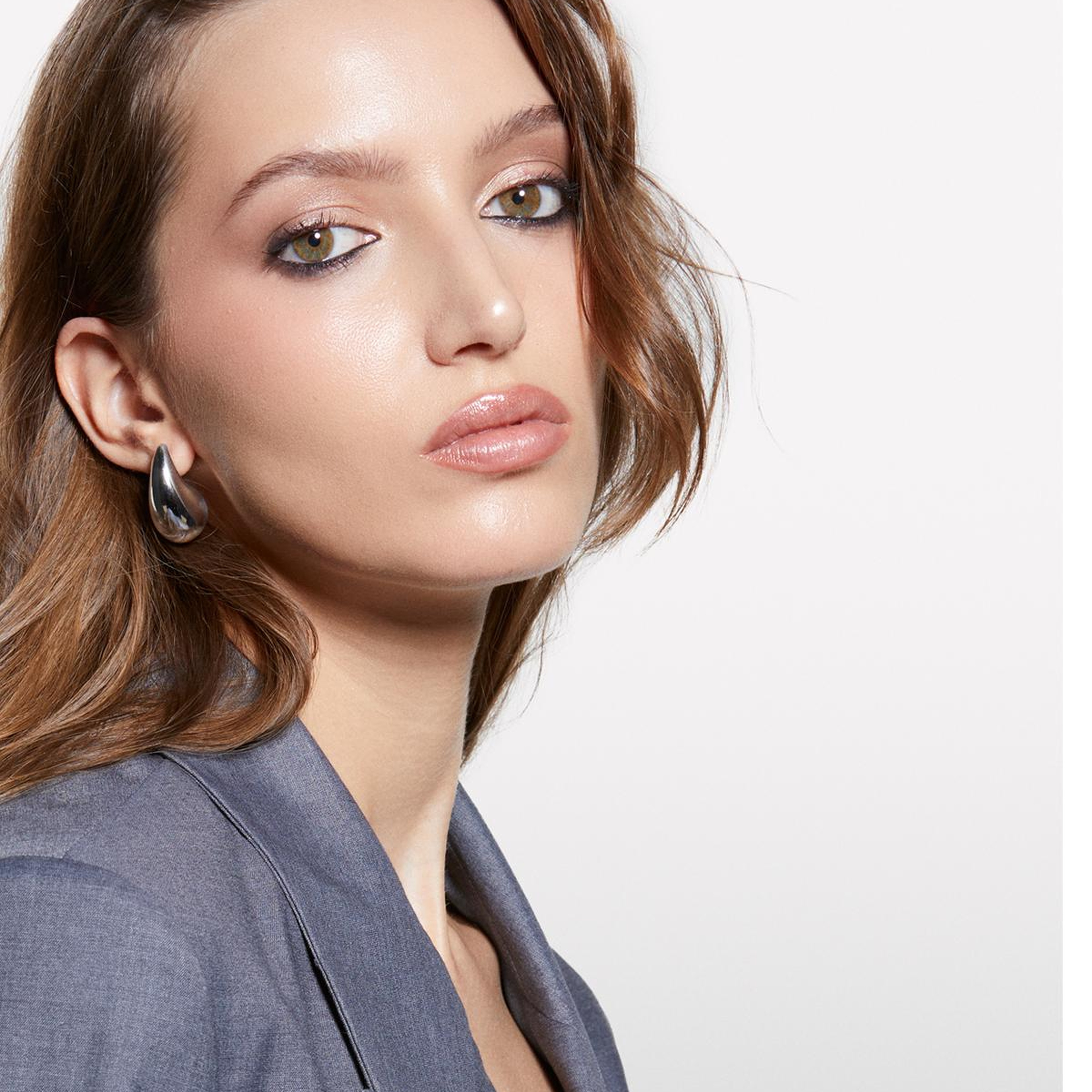 Kadın Gri  Viskoz Karışımlı Beli İpli Astarlı Regular Fit Blazer Ceket