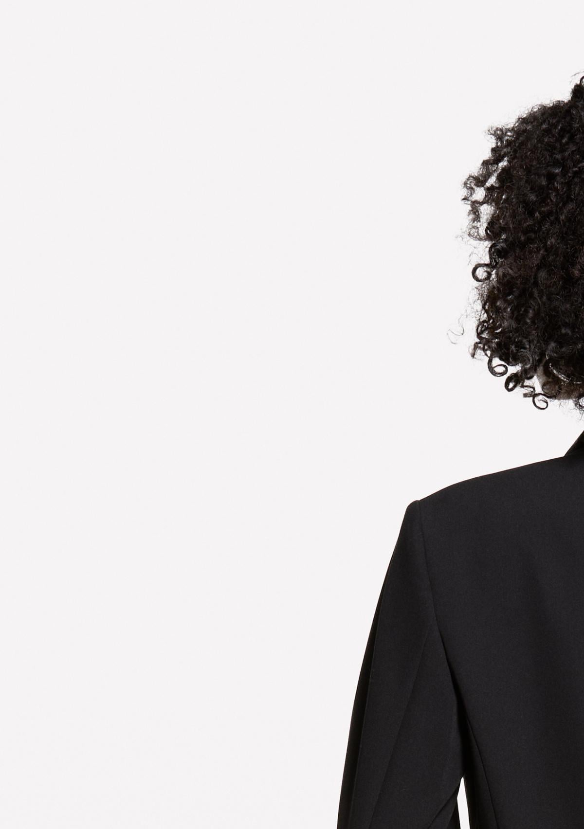Kadın Siyah Viskoz Karışımlı Düğme Detaylı Blazer Ceket