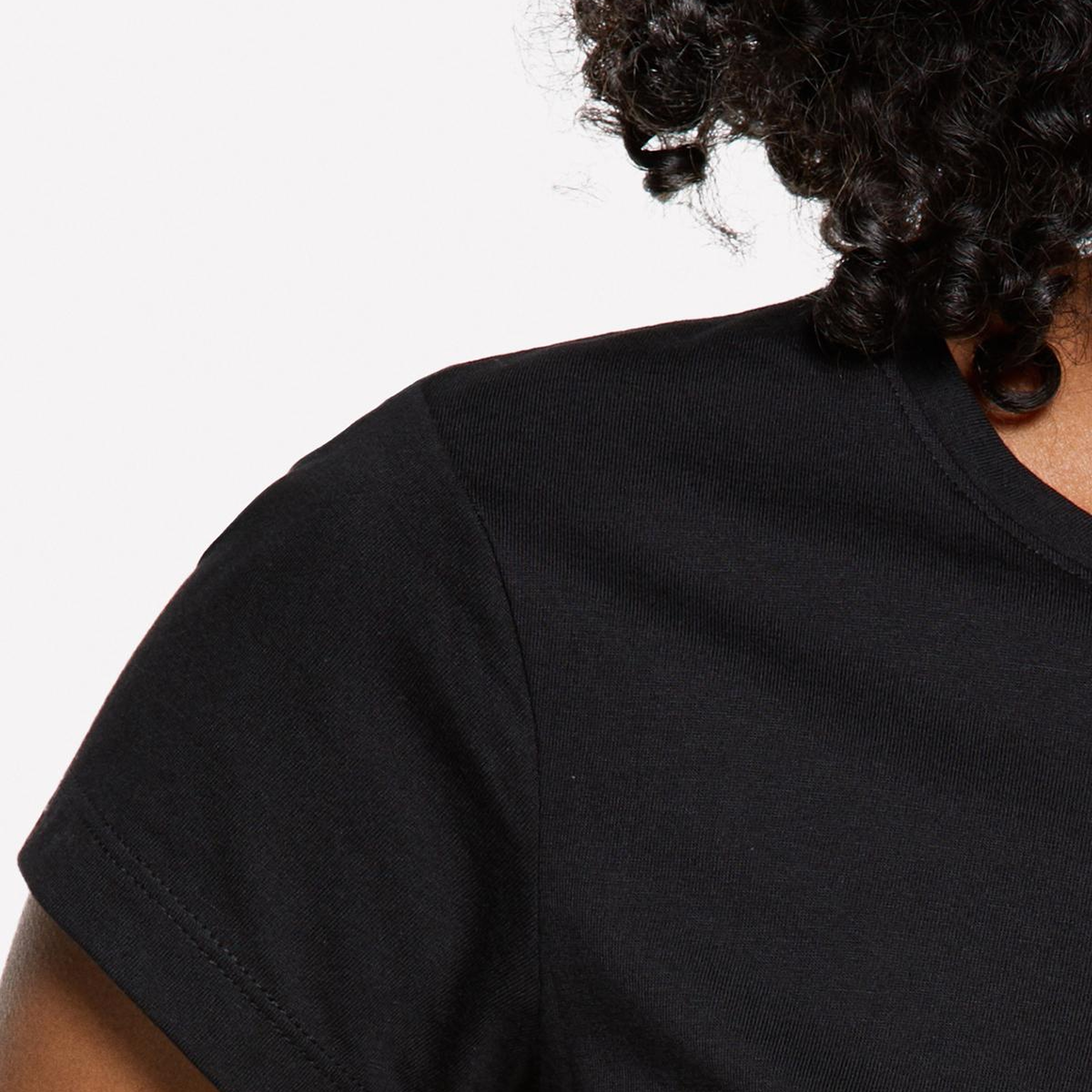Kadın Siyah %100 Pamuk Önü Baskılı Regular Fit T-Shirt