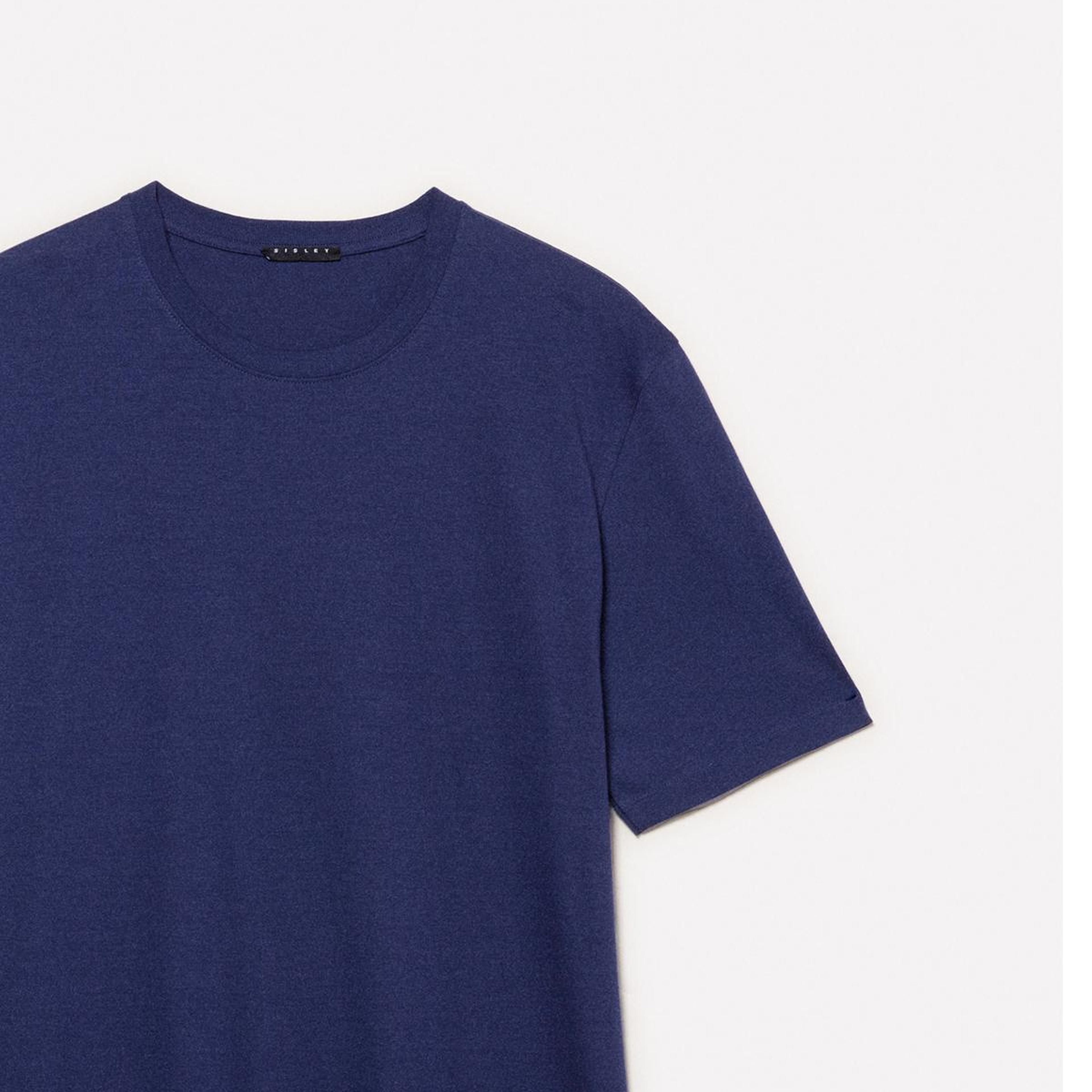 Erkek Koyu Mavi %100 Pamuk Normal Kesim Bisiklet Yaka Kısa Kollu T-Shirt