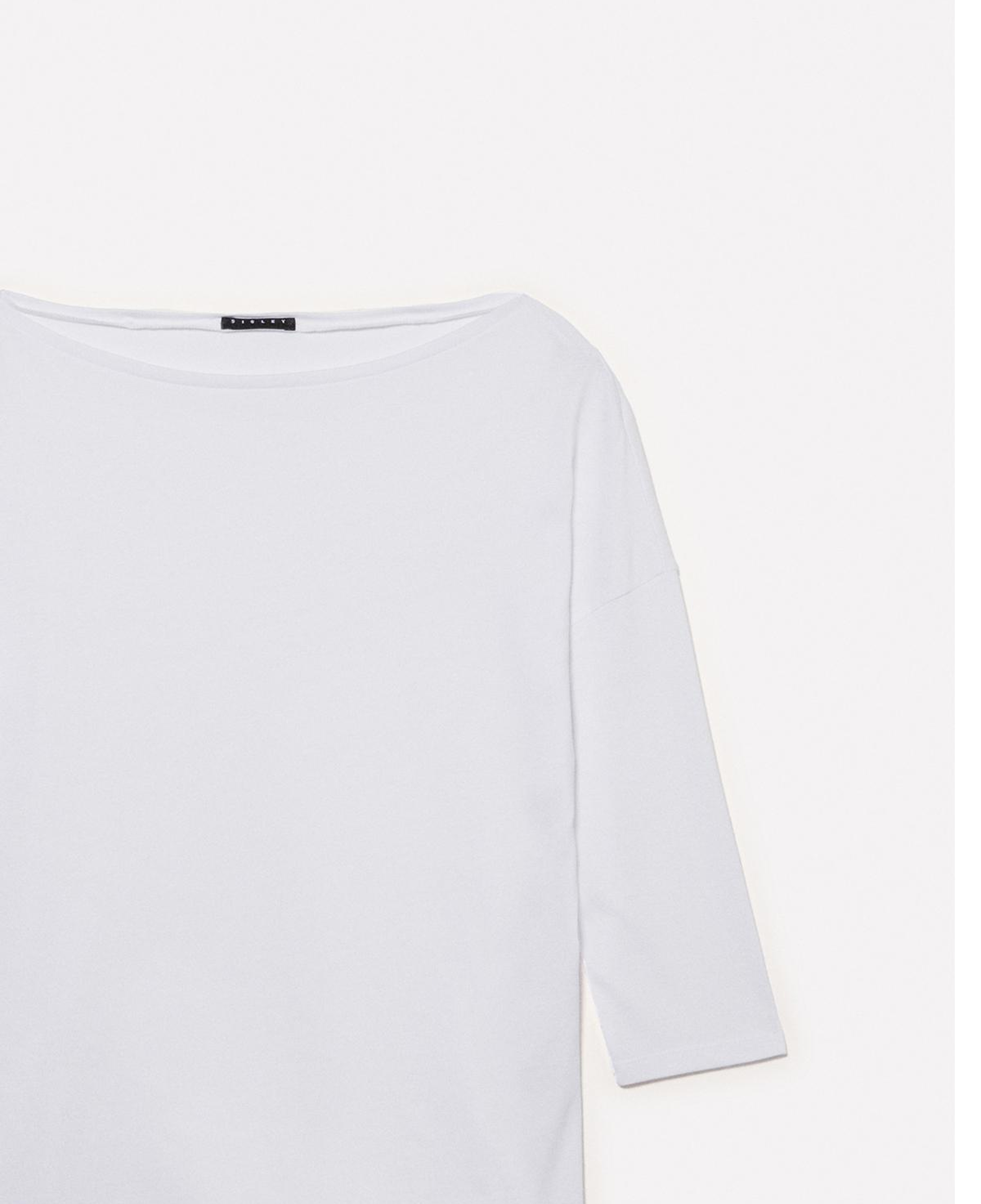 Kadın Beyaz Modal Karışımlı Kayık Yaka Regular Fit T-Shirt