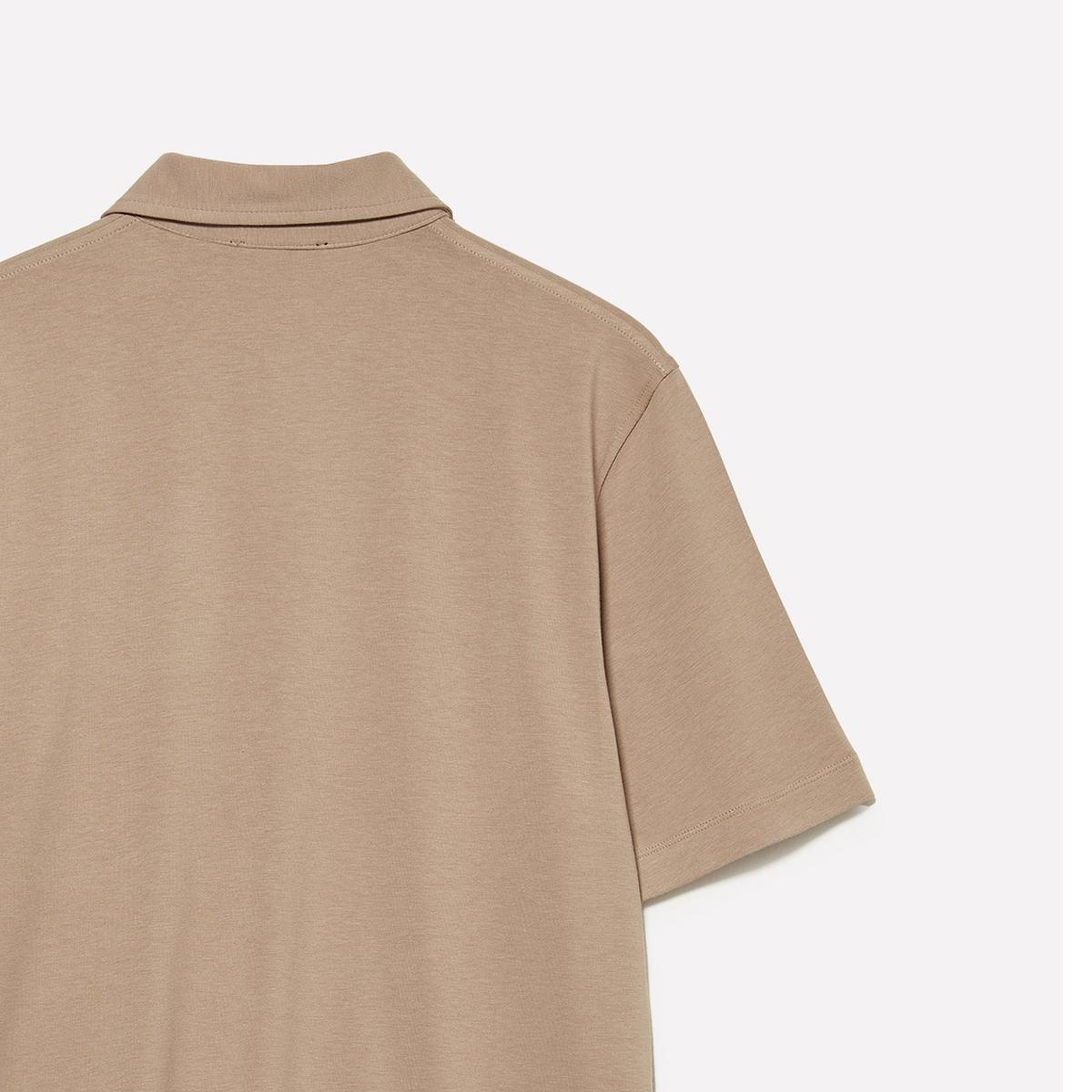 Erkek Taş Rengi Pamuk ve Modal Karışımlı Slim Fit Polo Yaka T-Shirt