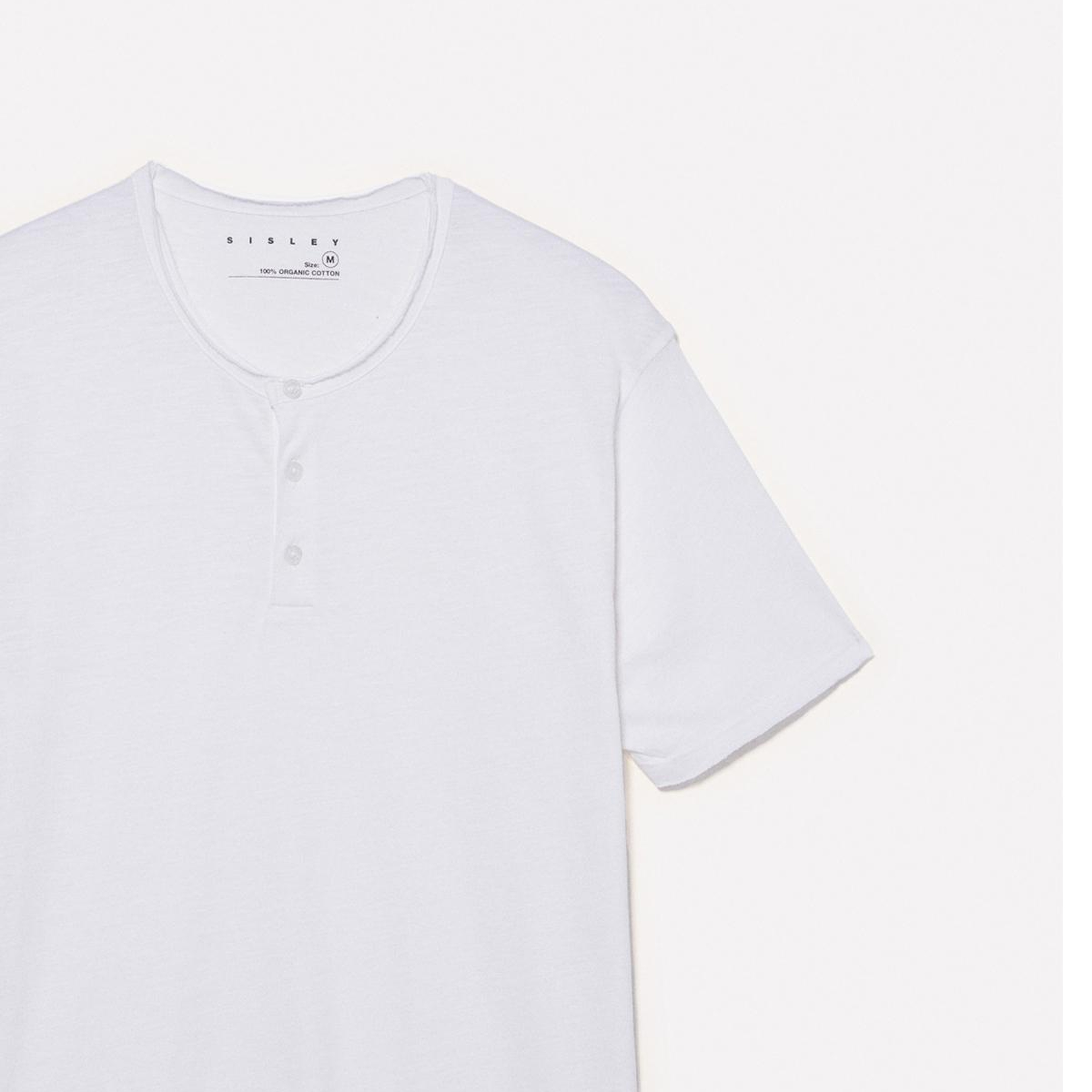 Erkek Beyaz %100 Pamuk Düğmeli Bisiklet Yaka Slim Fit Slub T-Shirt
