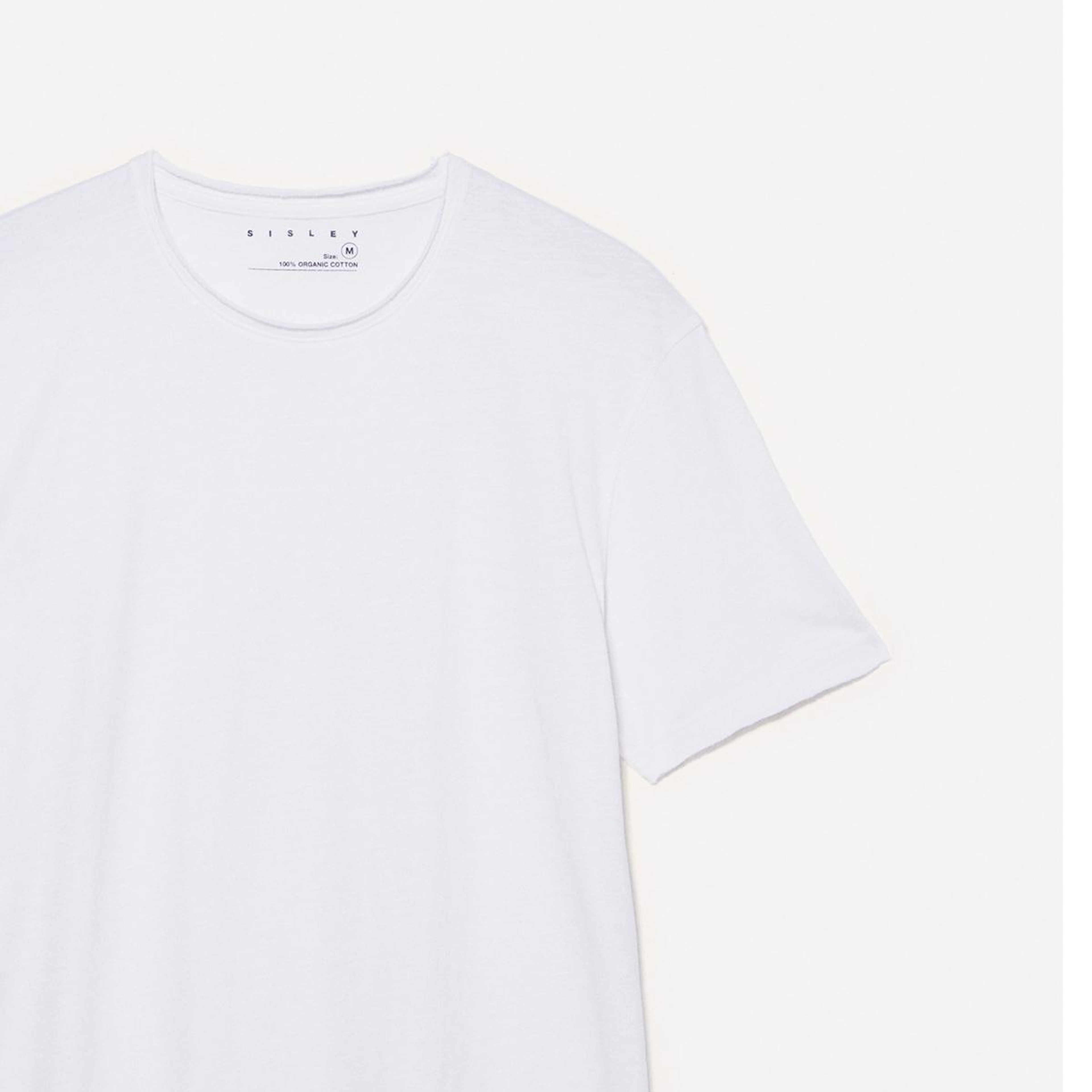 Erkek Beyaz %100 Pamuk Bisiklet Yaka Slim Fit Slub T-Shirt
