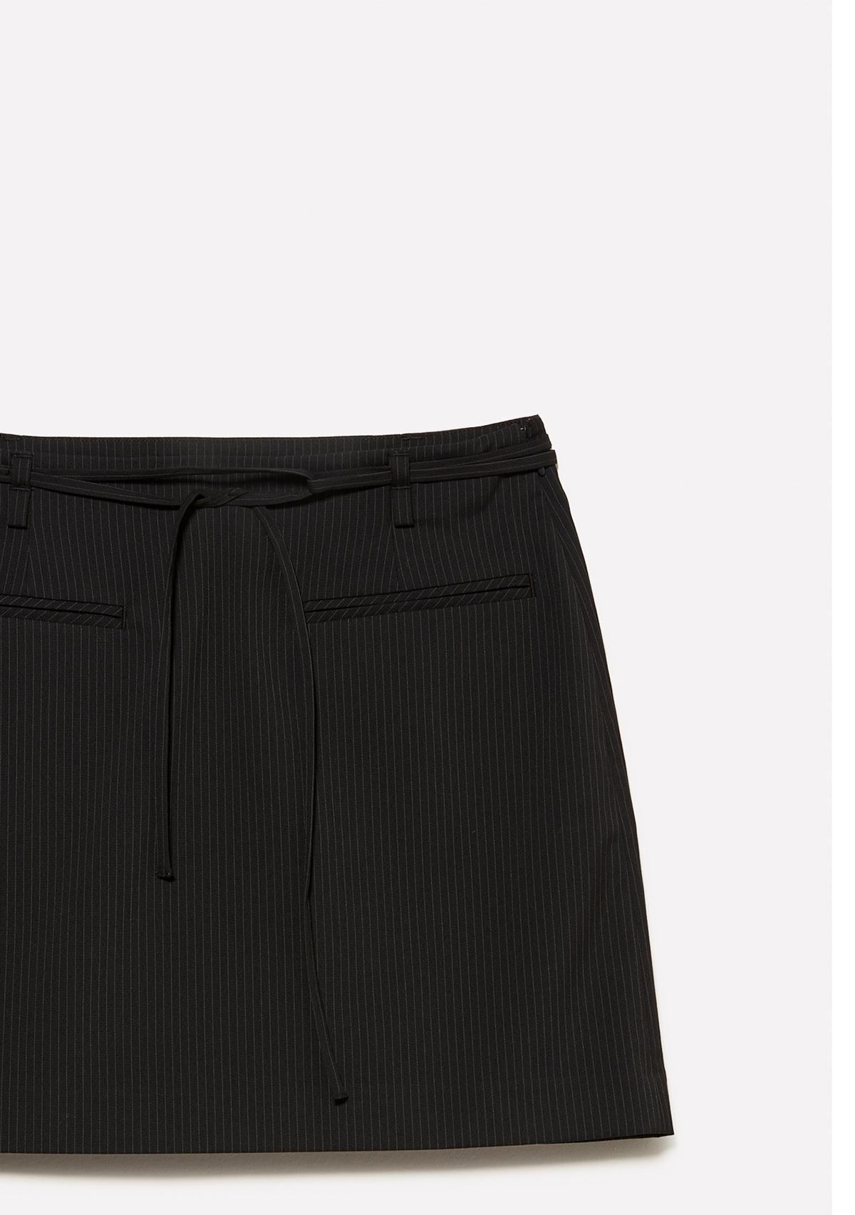Kadın Koyu Gri Viskoz Karışımlı Straight Fit Mini Etek