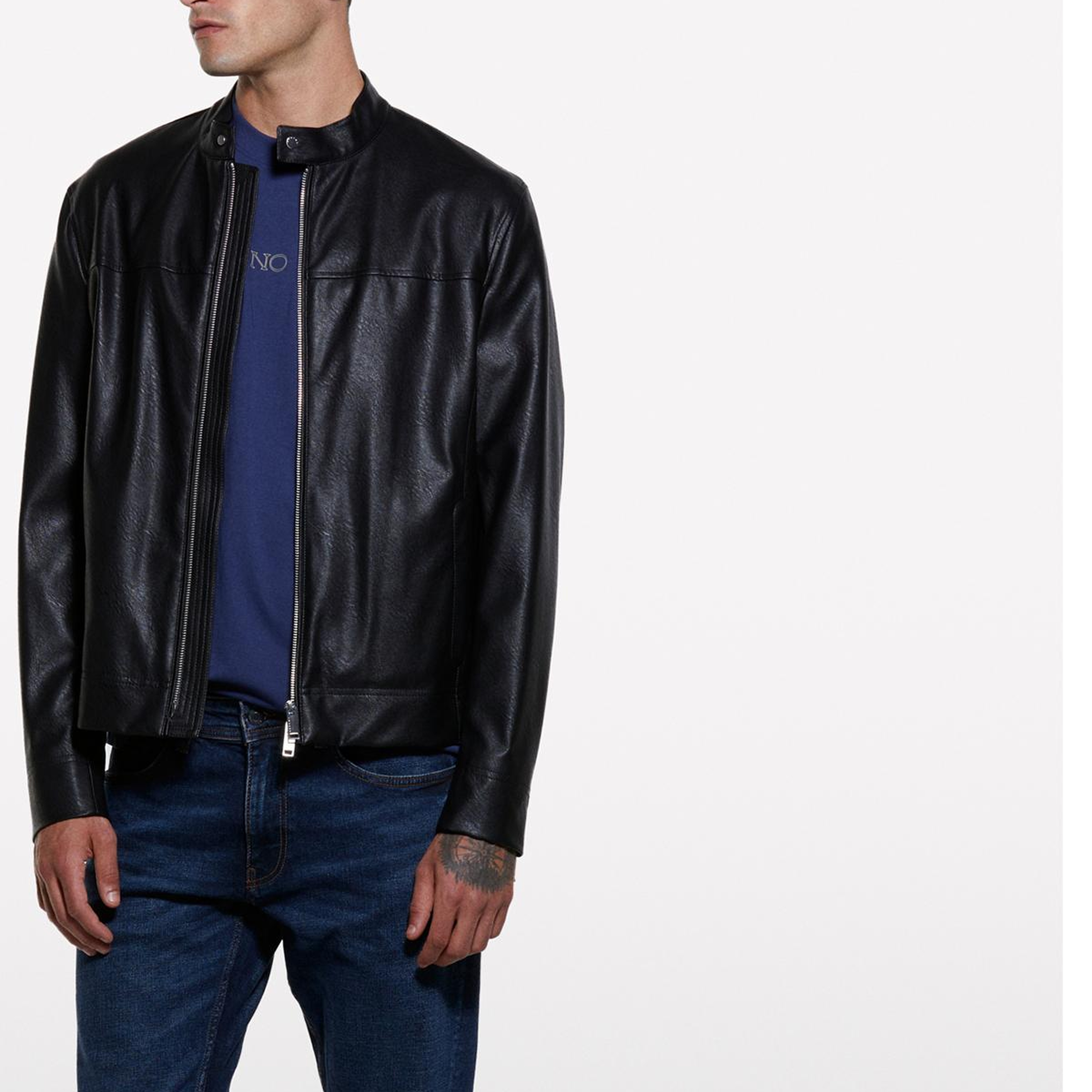 Erkek Koyu Mavi Pamuk Karışımlı Taş Yıkama Slim Fit Denim Pantolon