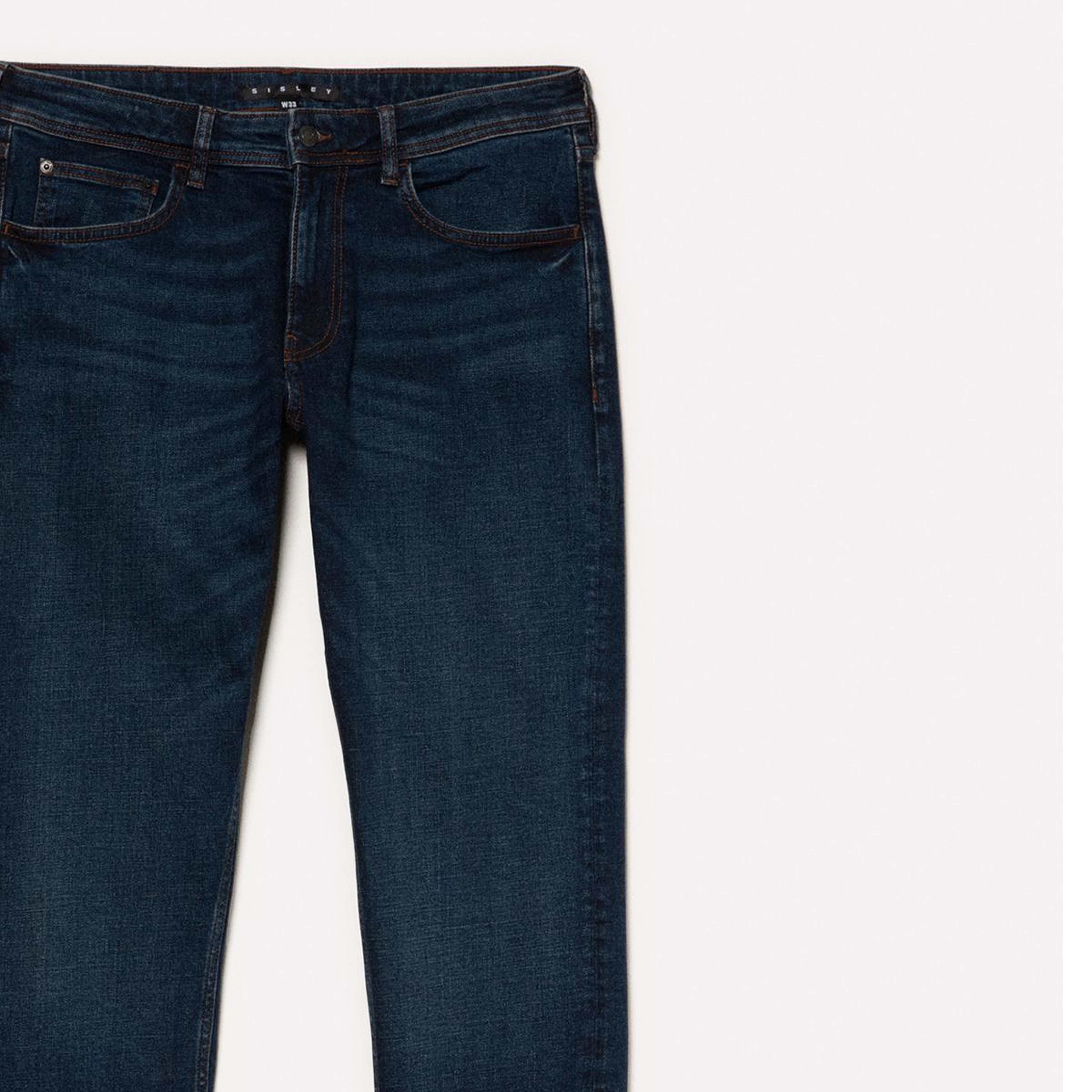 Erkek Koyu Mavi Pamuk Karışımlı Taş Yıkama Slim Fit Denim Pantolon