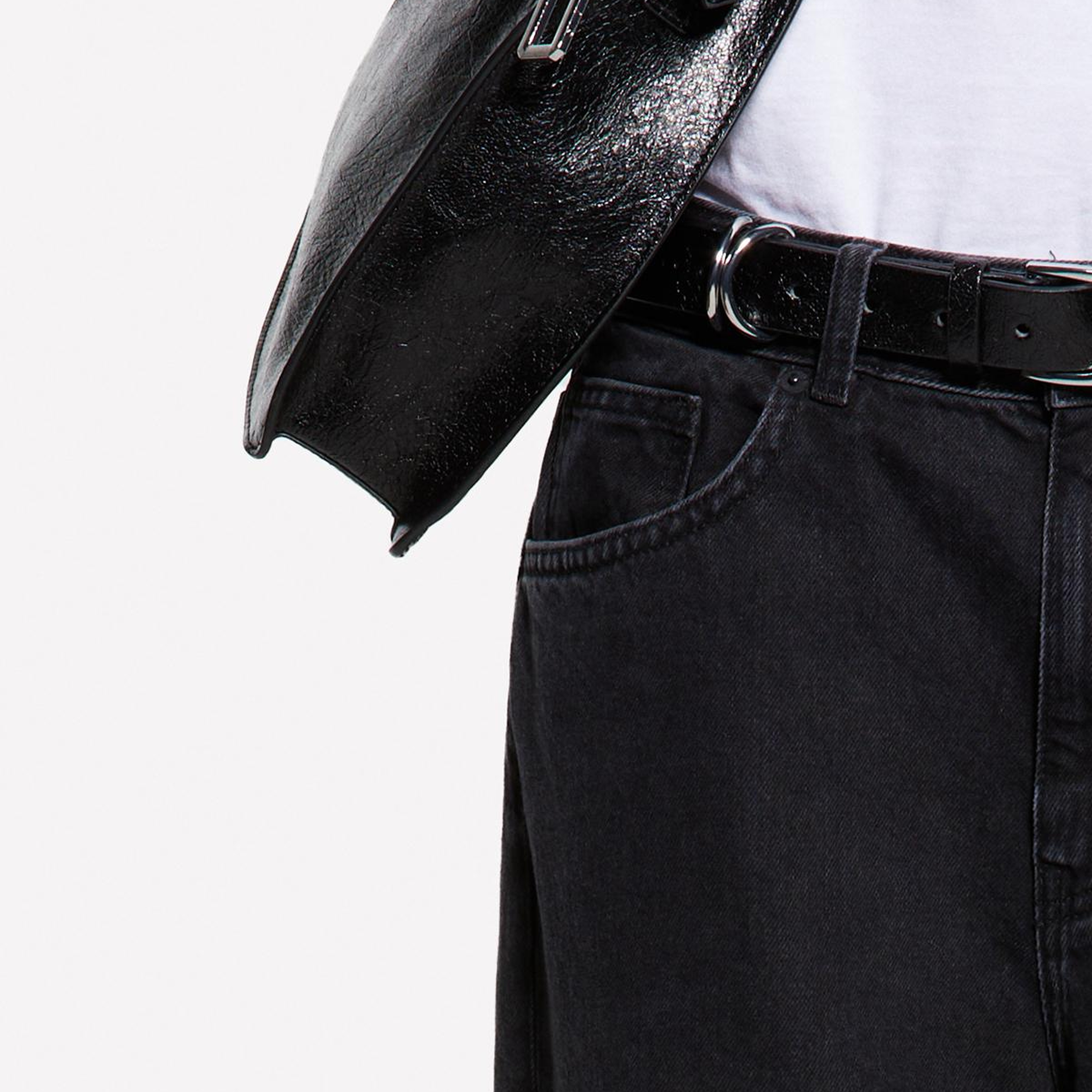 Kadın Lacivert %100 Pamuk Taş Yıkama Düşük Bel Baggy Fit Denim Pantolon