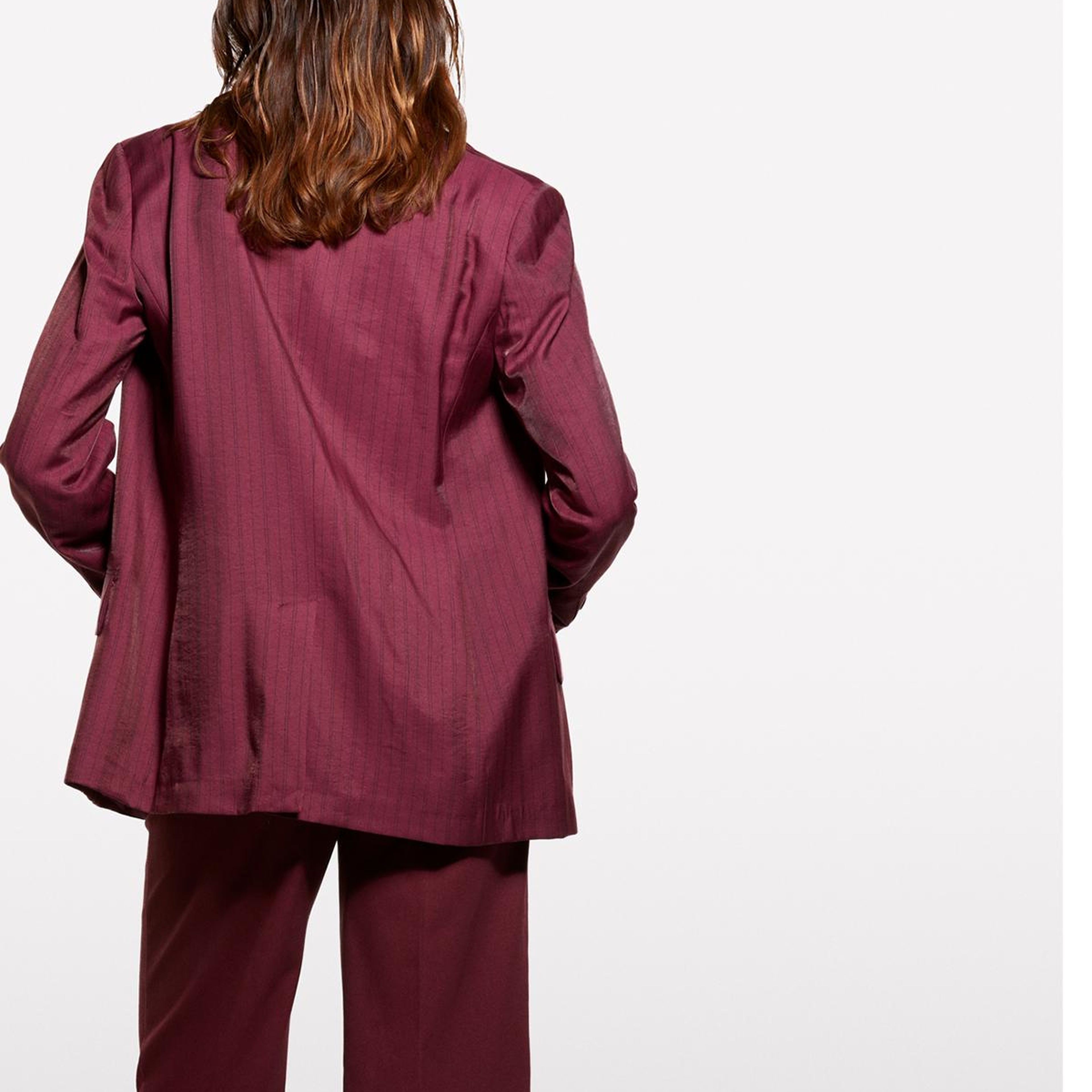Kadın Bordo Pamuk Karışımlı Wide Leg Fit Streç Gabardin Pantolon