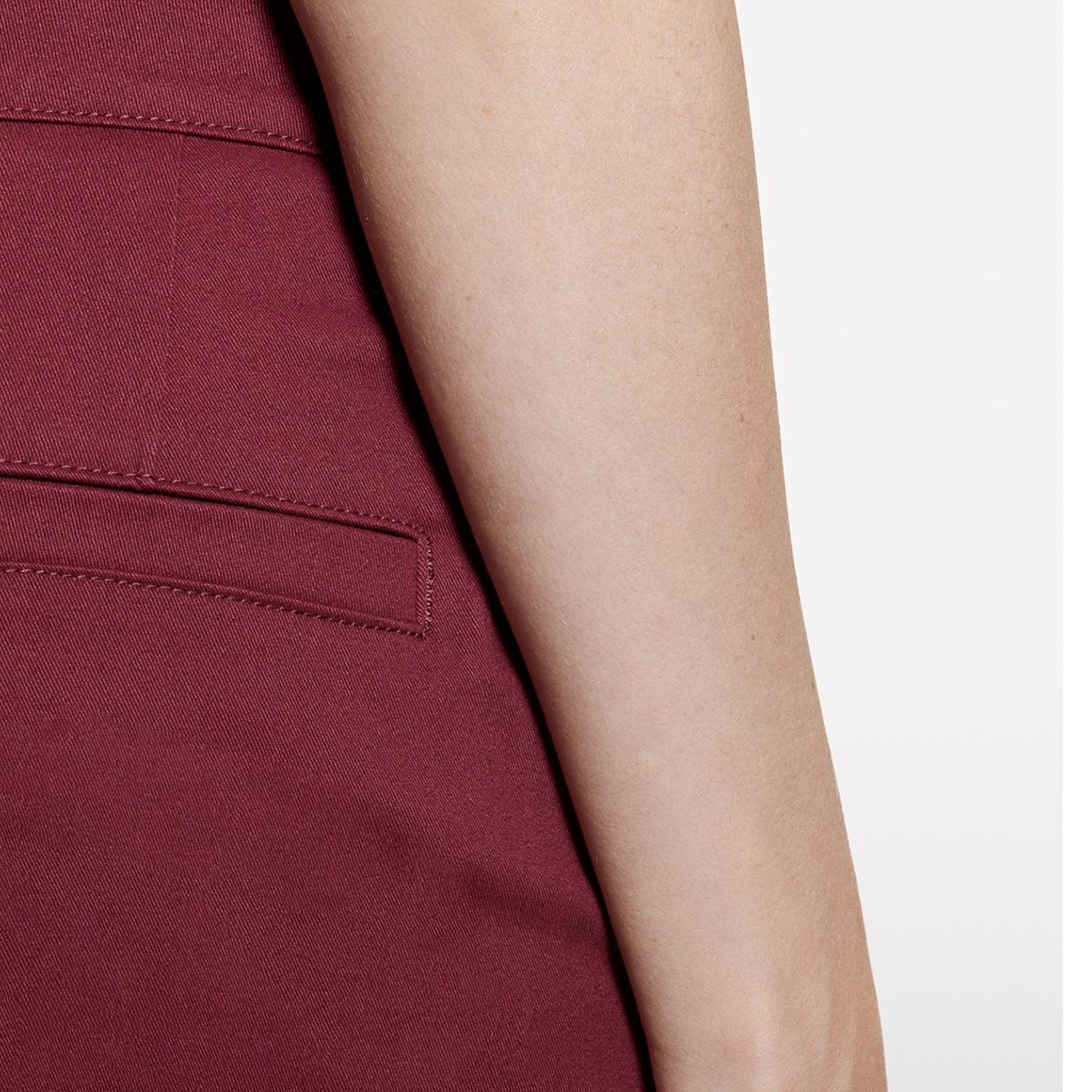 Kadın Bordo Pamuk Karışımlı Wide Leg Fit Streç Gabardin Pantolon