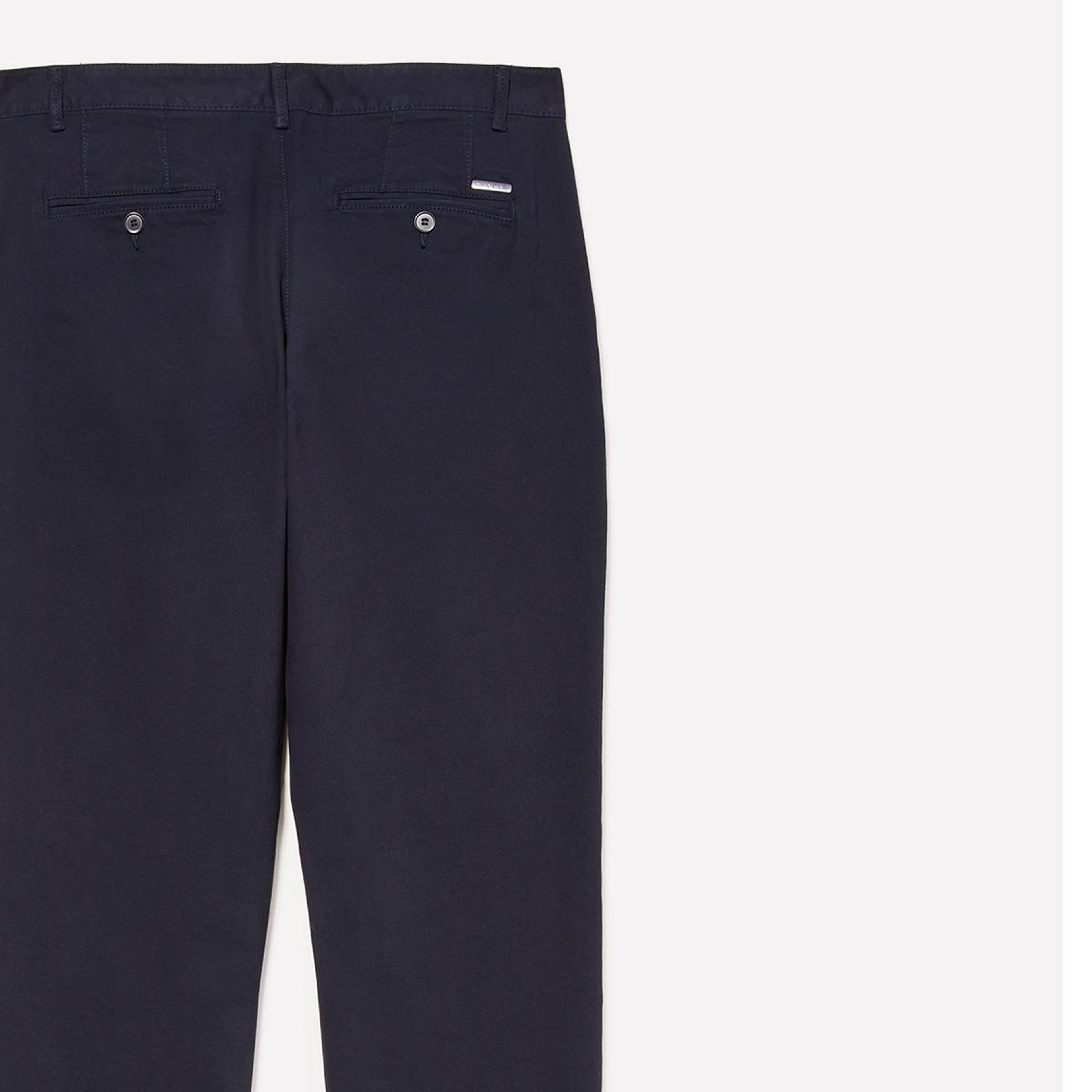 Erkek Lacivert Slim Fit Vintage Efekt Chino Pantolon