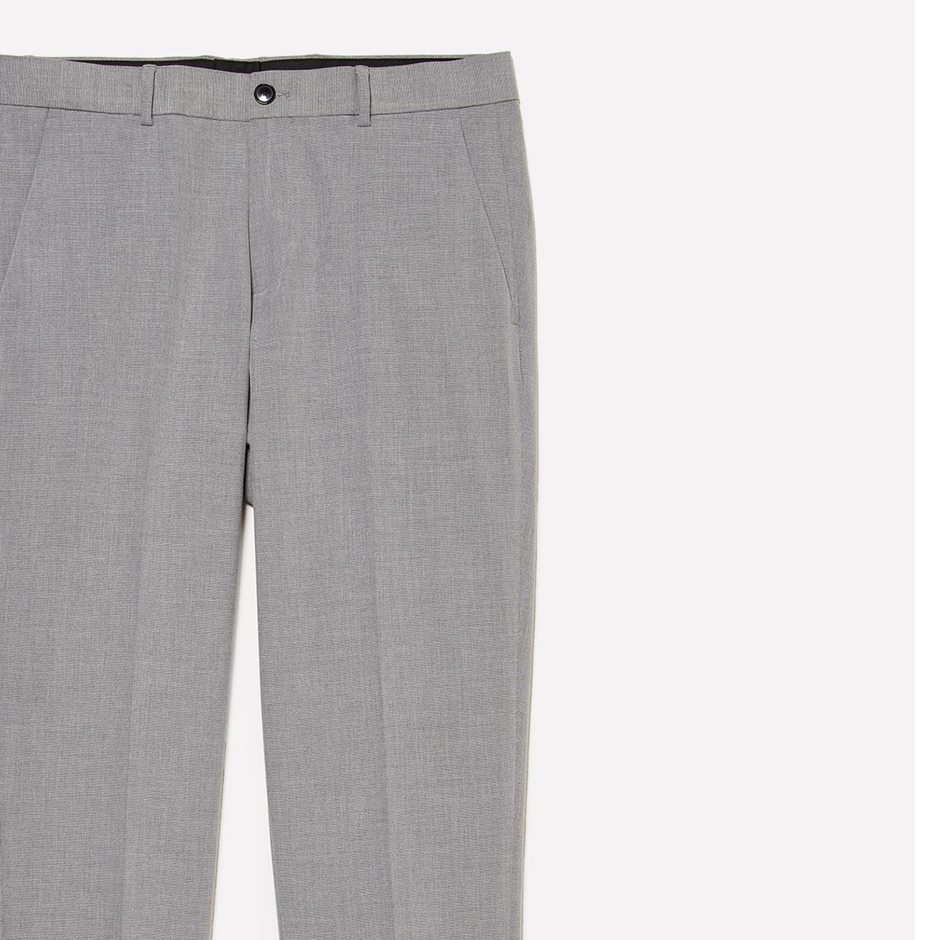 Erkek Açık Gri Viskoz Karışımlı Logo Detaylı Chino Pantolon