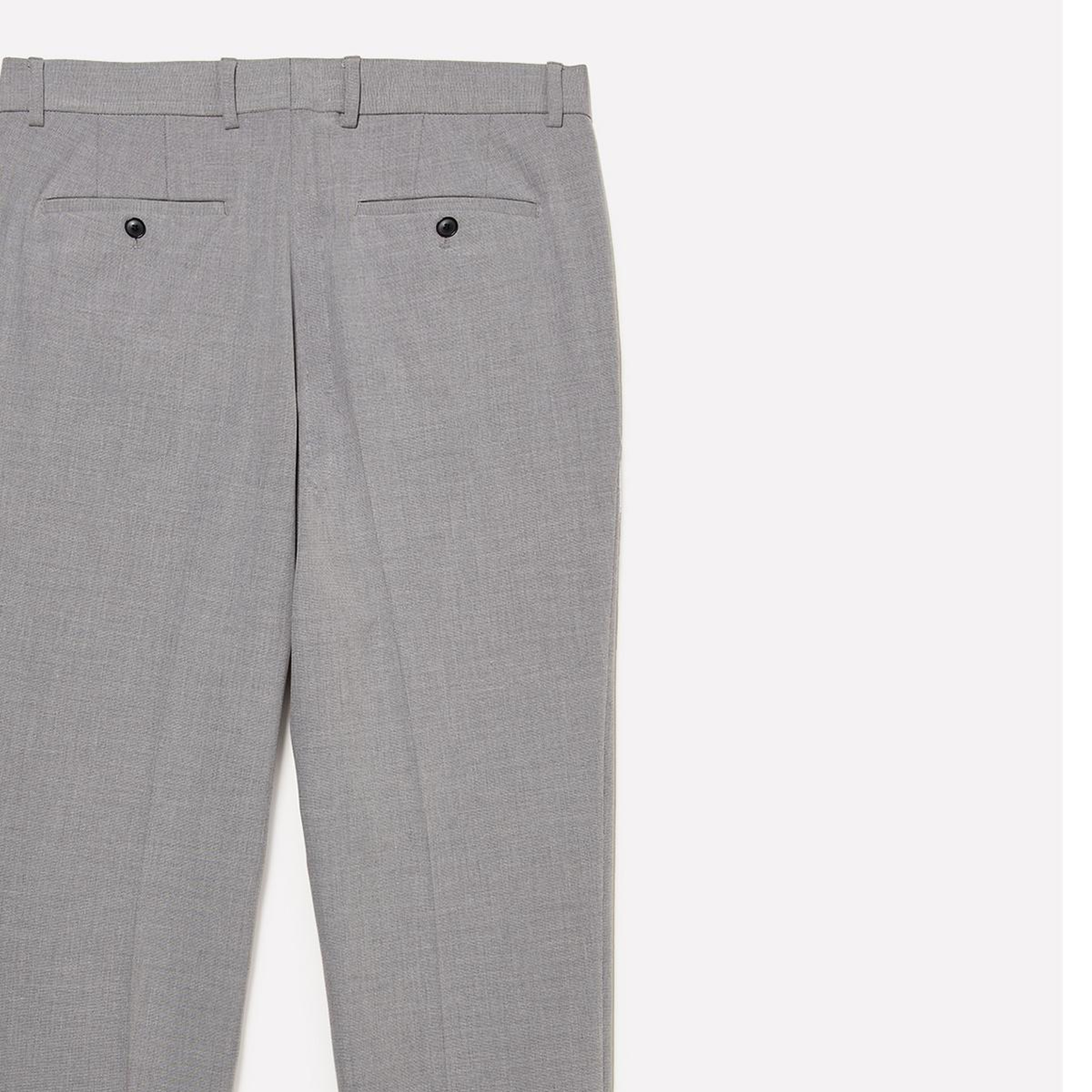 Erkek Açık Gri Viskoz Karışımlı Logo Detaylı Chino Pantolon