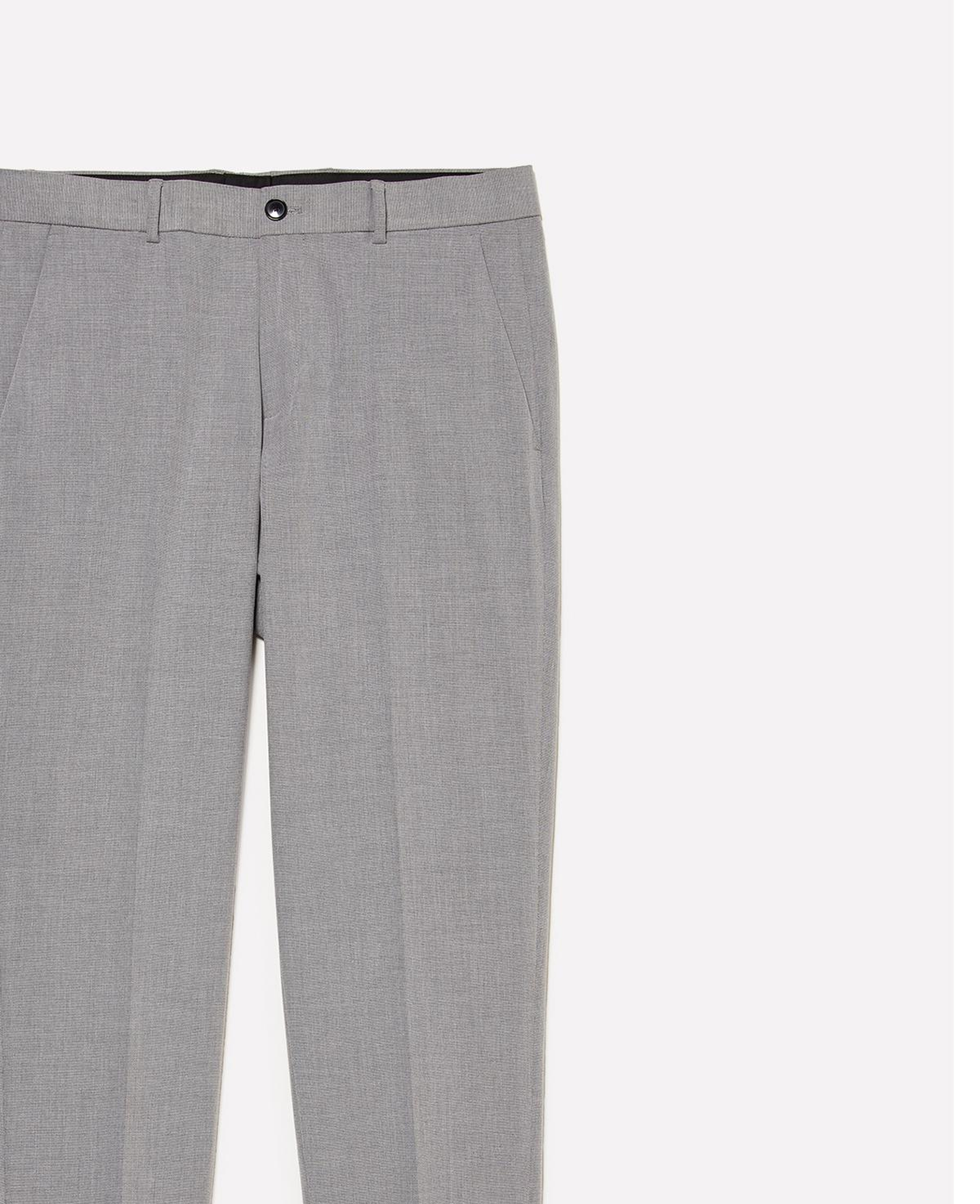 Erkek Açık Gri Viskoz Karışımlı Logo Detaylı Chino Pantolon