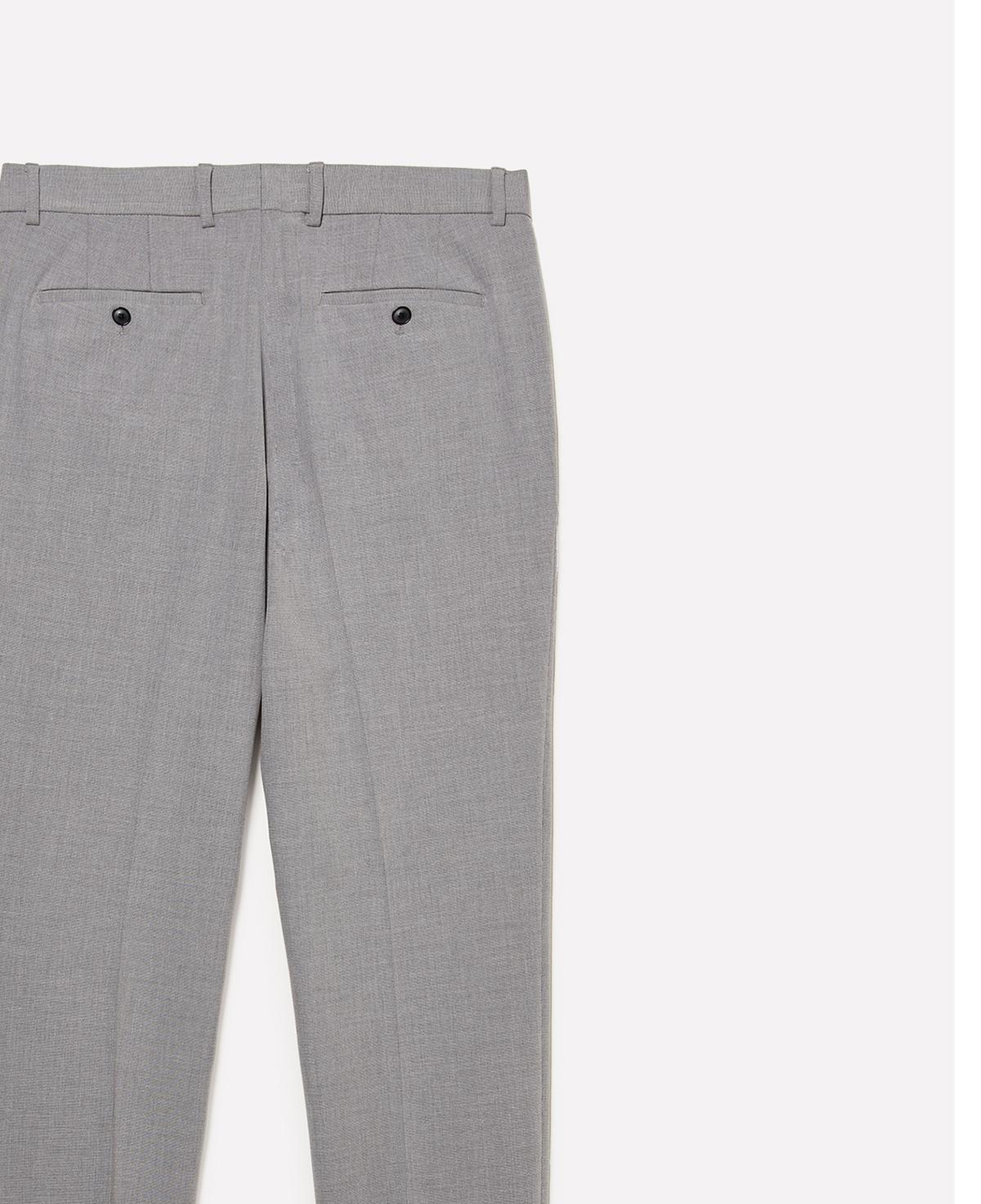Erkek Açık Gri Viskoz Karışımlı Logo Detaylı Chino Pantolon