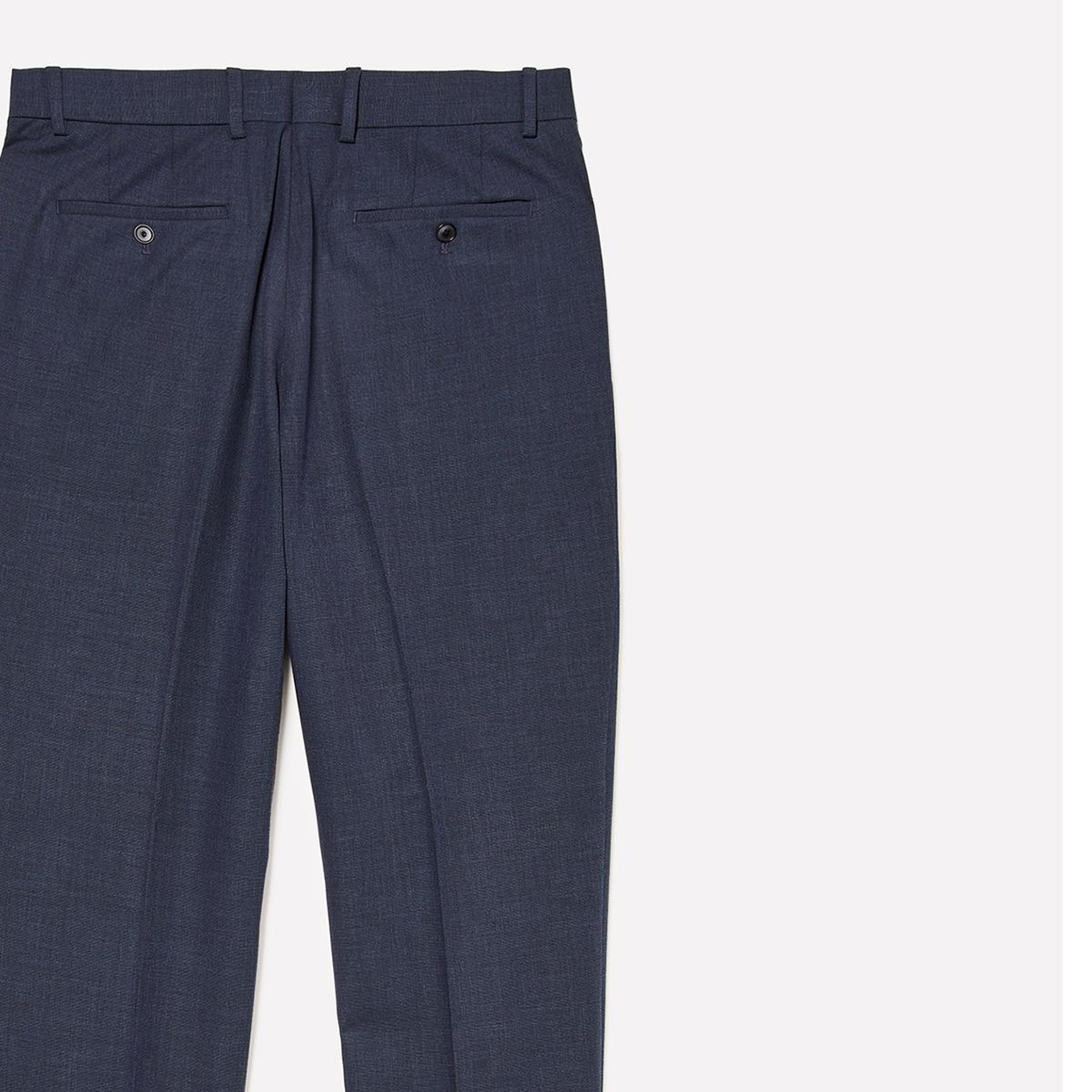 Erkek Lacivert Viskoz Karışımlı Logo Detaylı Chino Pantolon