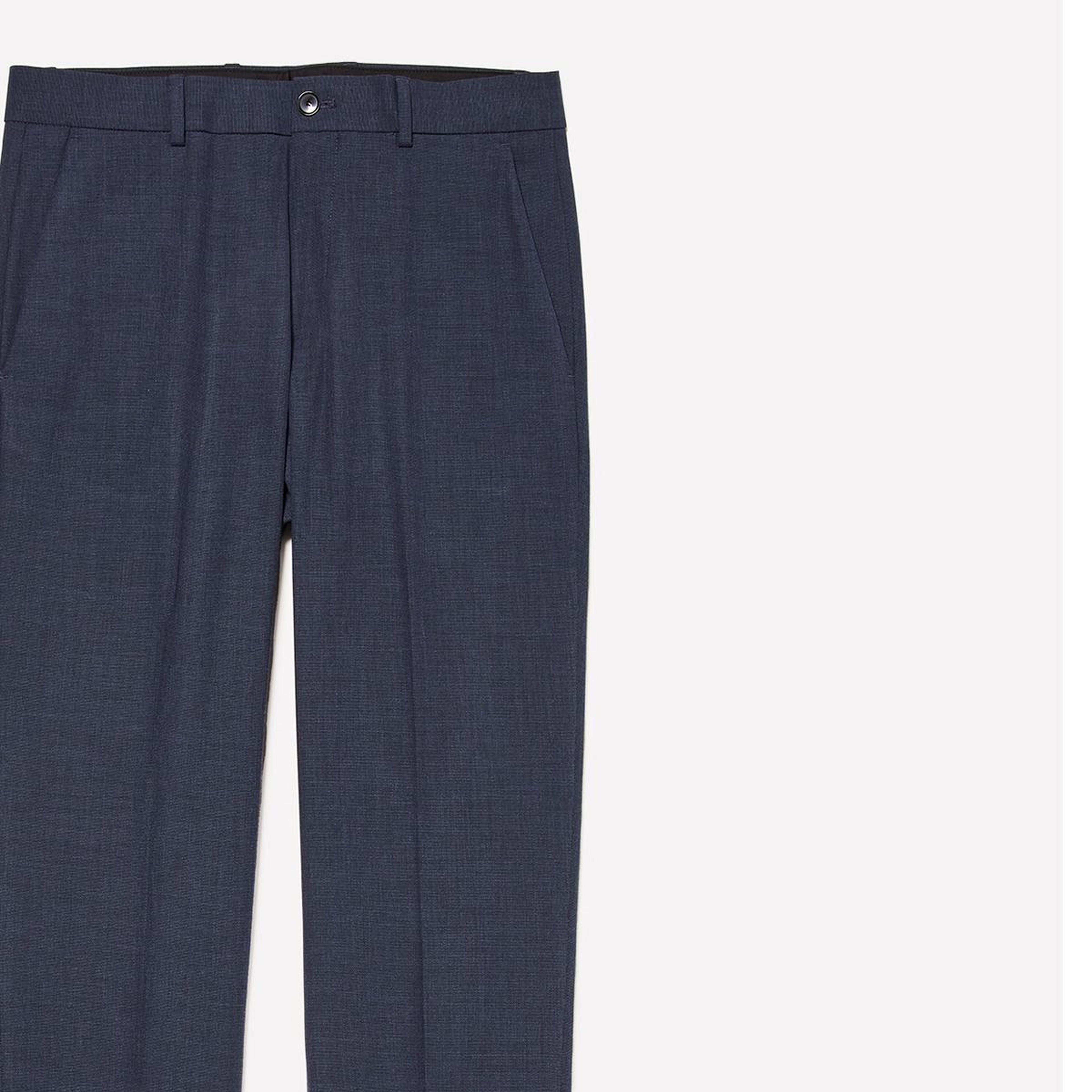 Erkek Lacivert Viskoz Karışımlı Logo Detaylı Chino Pantolon