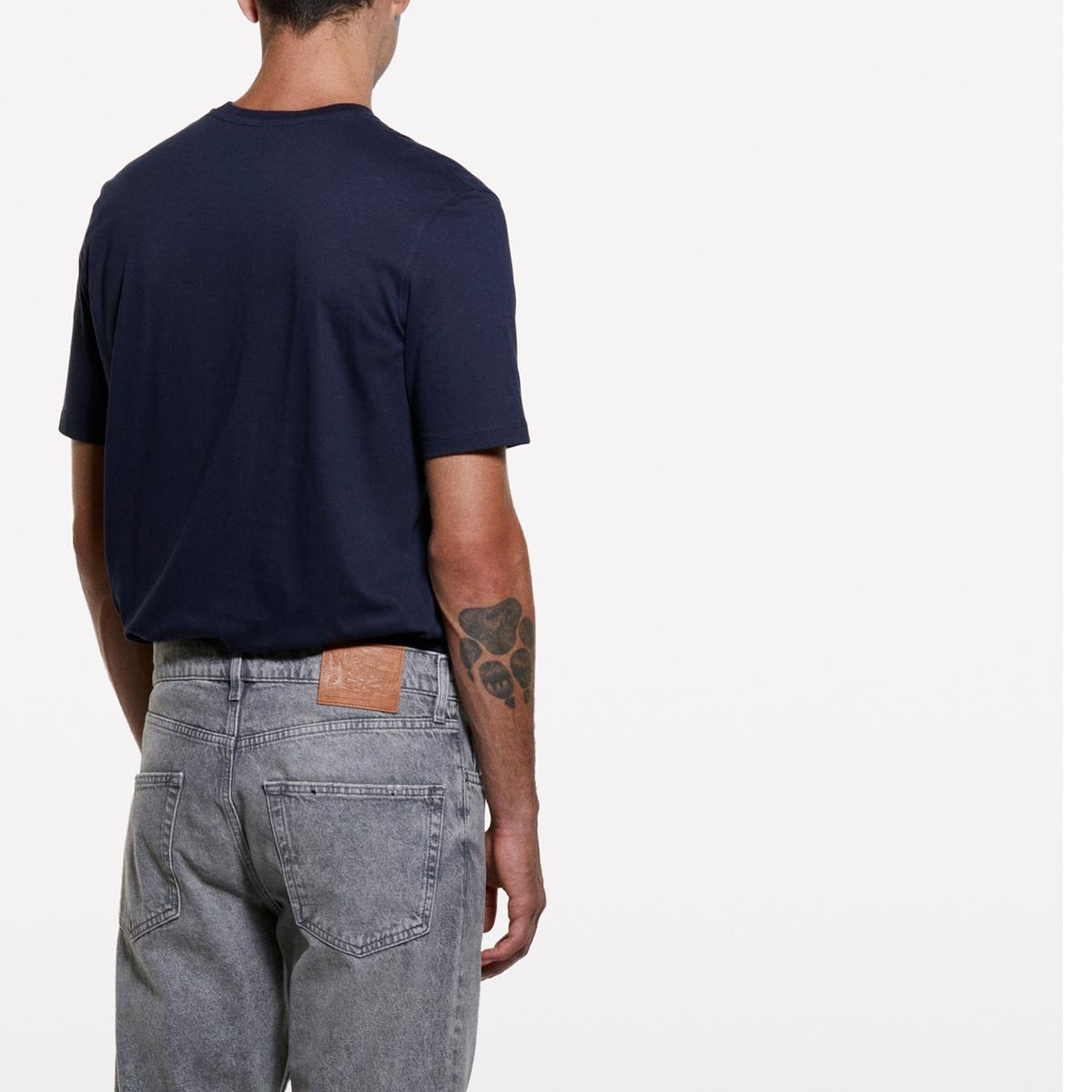 Erkek Beyaz %100 Pamuk Vintage Efektli Regular Fit Pantolon