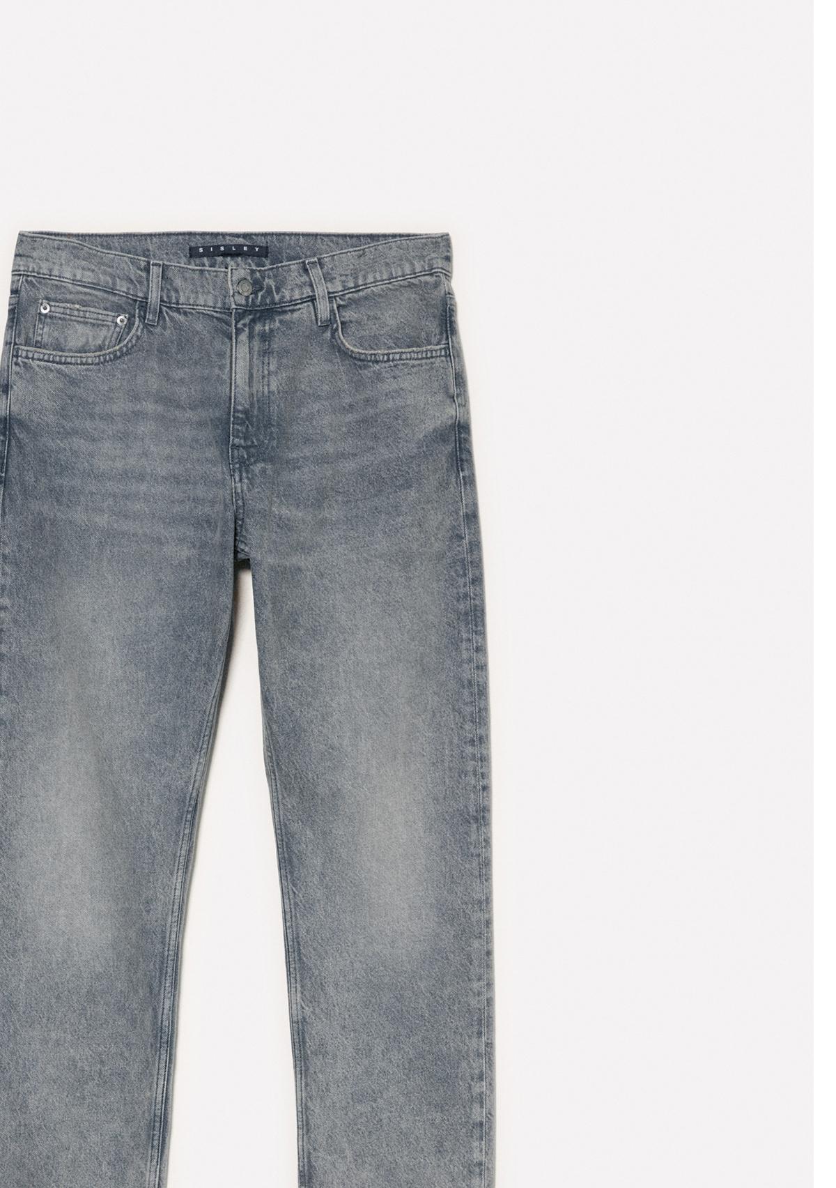 Erkek Beyaz %100 Pamuk Vintage Efektli Regular Fit Pantolon