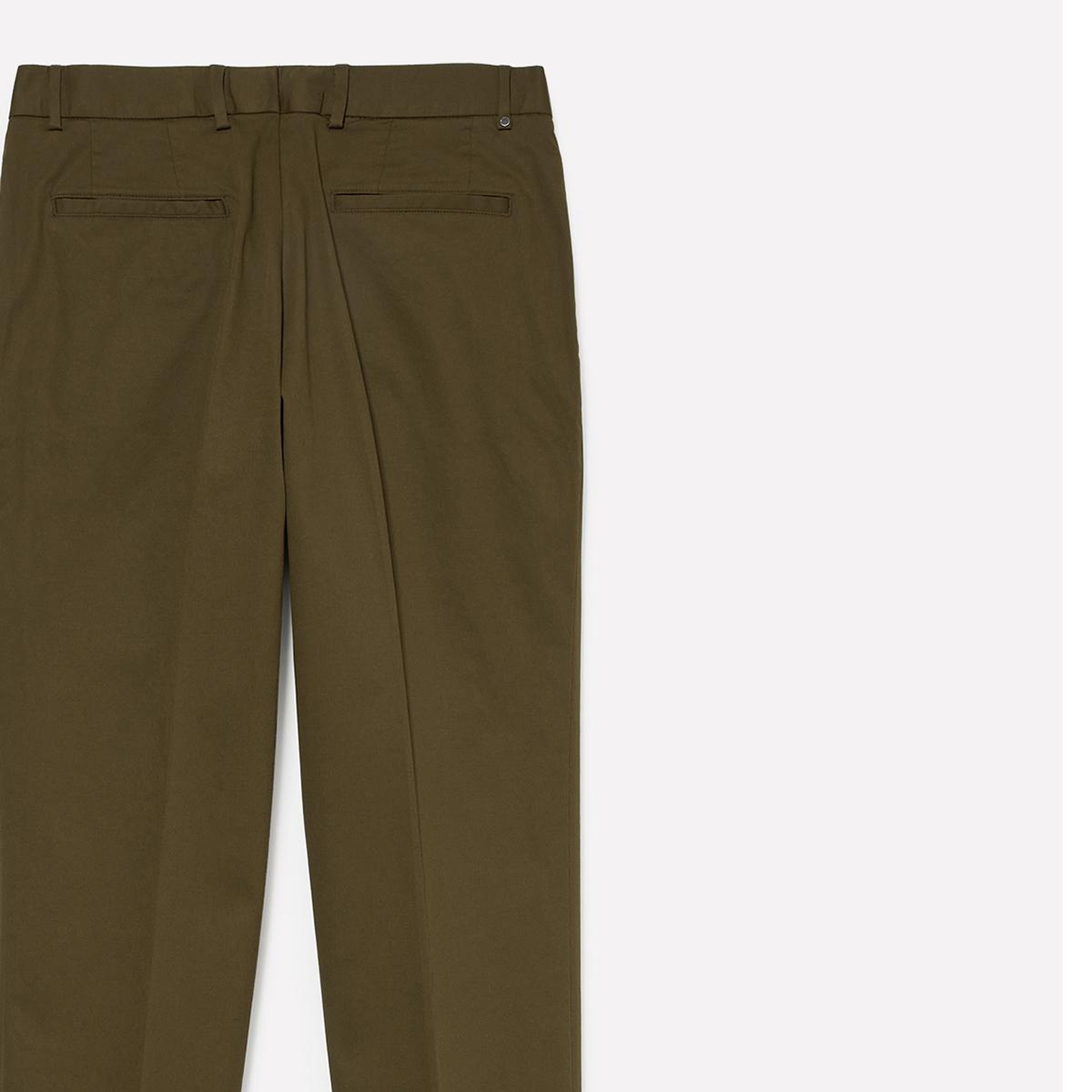 Erkek Haki Yeşili Pamuk Karışımlı Slim Comfort Fit Pantolon