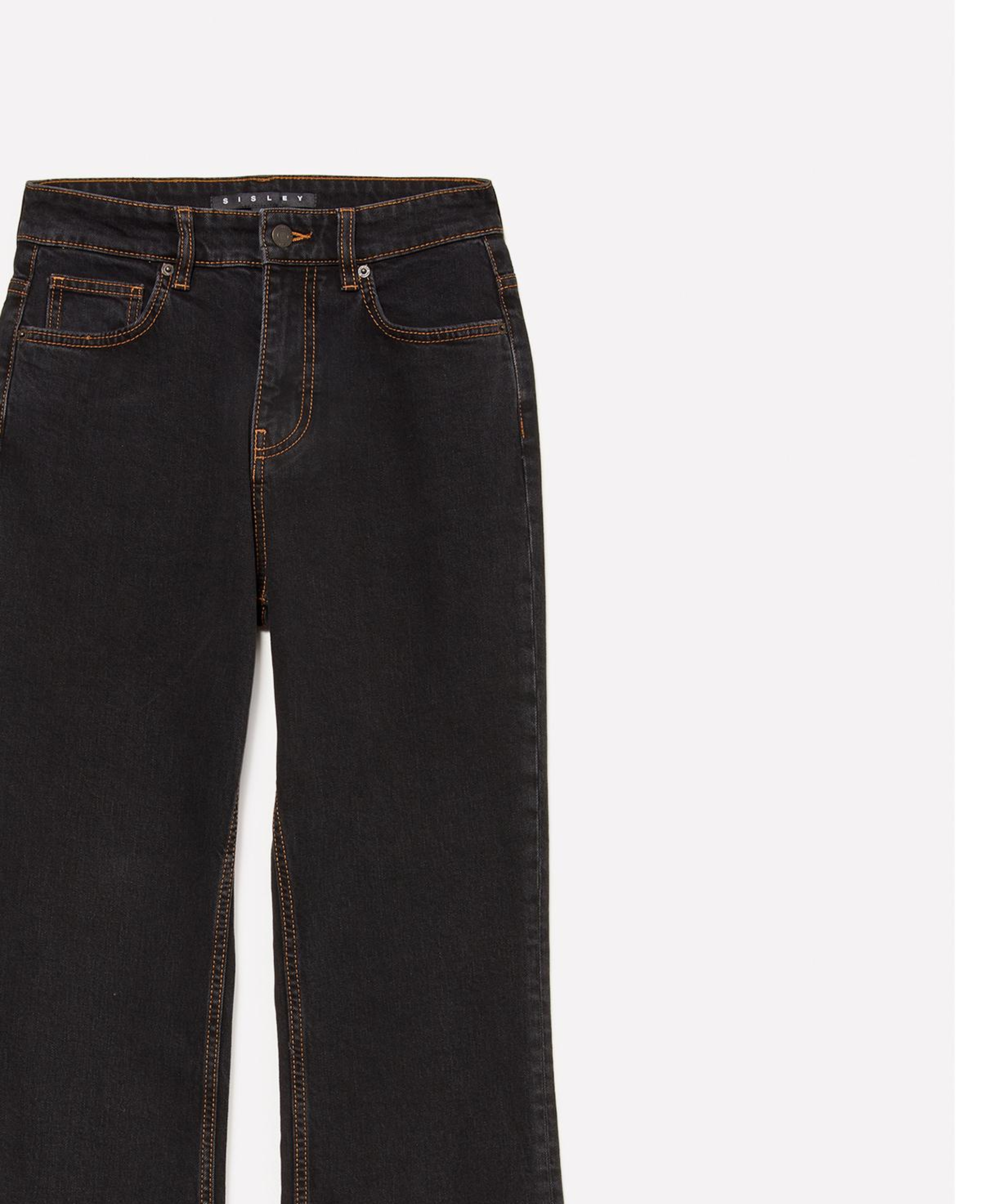 Kadın Lacivert Pamuk Karışımlı Yüksek Bel İspanyol Paça Denim Pantolon