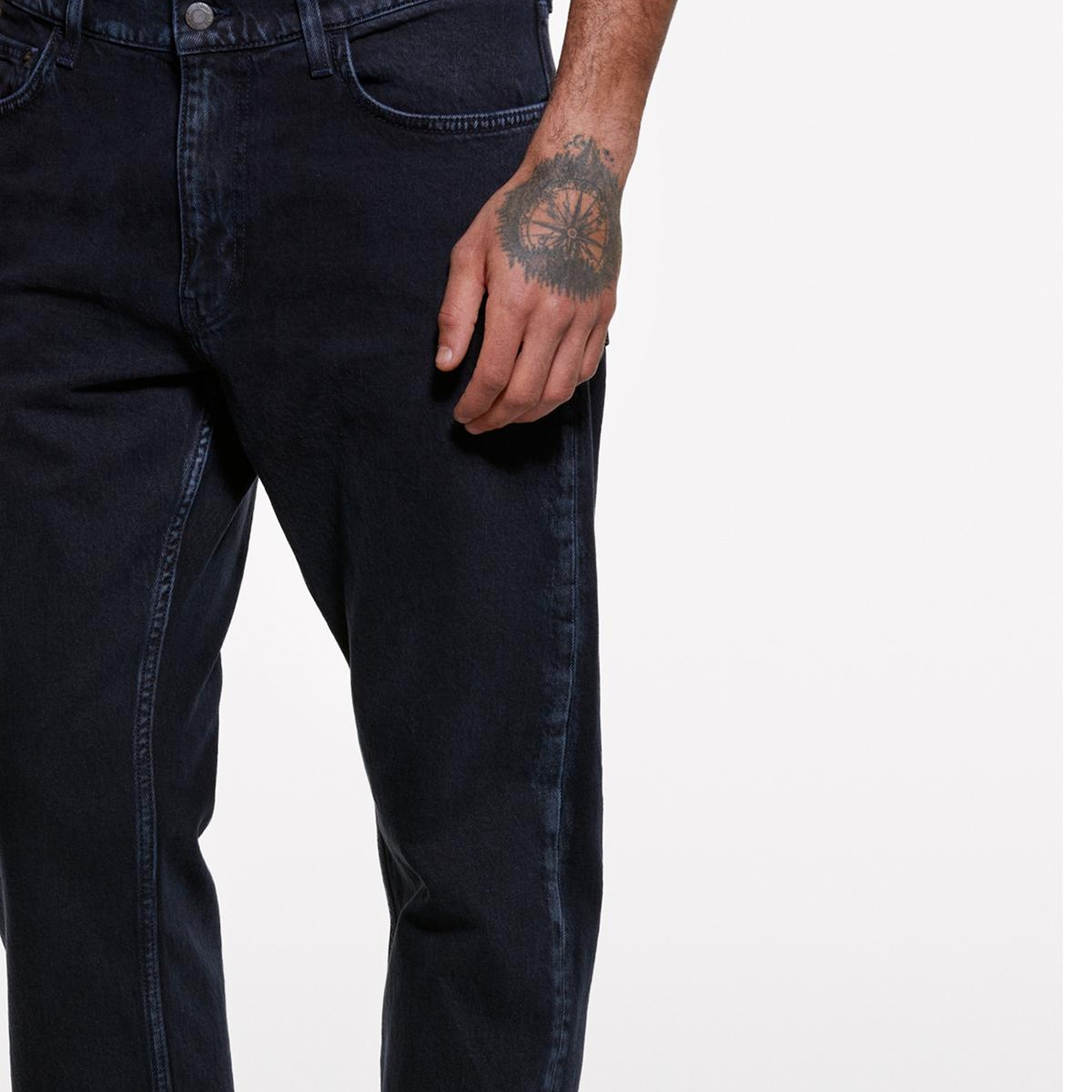 Erkek Antrasit Pamuk Karışımlı Taş Yıkama Regular Fit Denim Pantolon