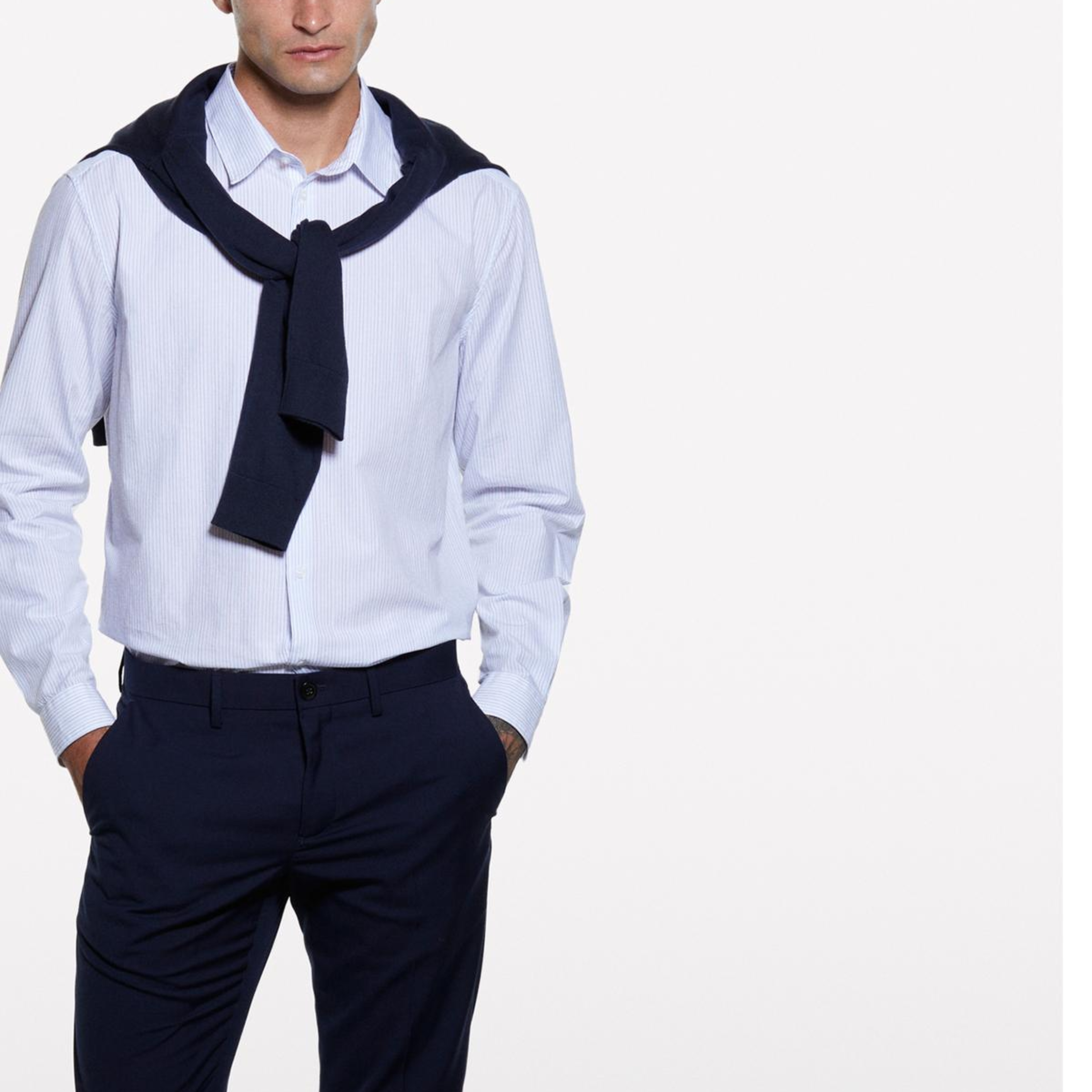 Erkek Beyaz %100 Pamuk Klasik Yaka Regular Fit Gömlek