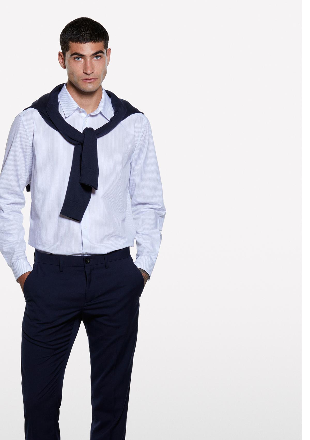 Erkek Beyaz %100 Pamuk Klasik Yaka Regular Fit Gömlek