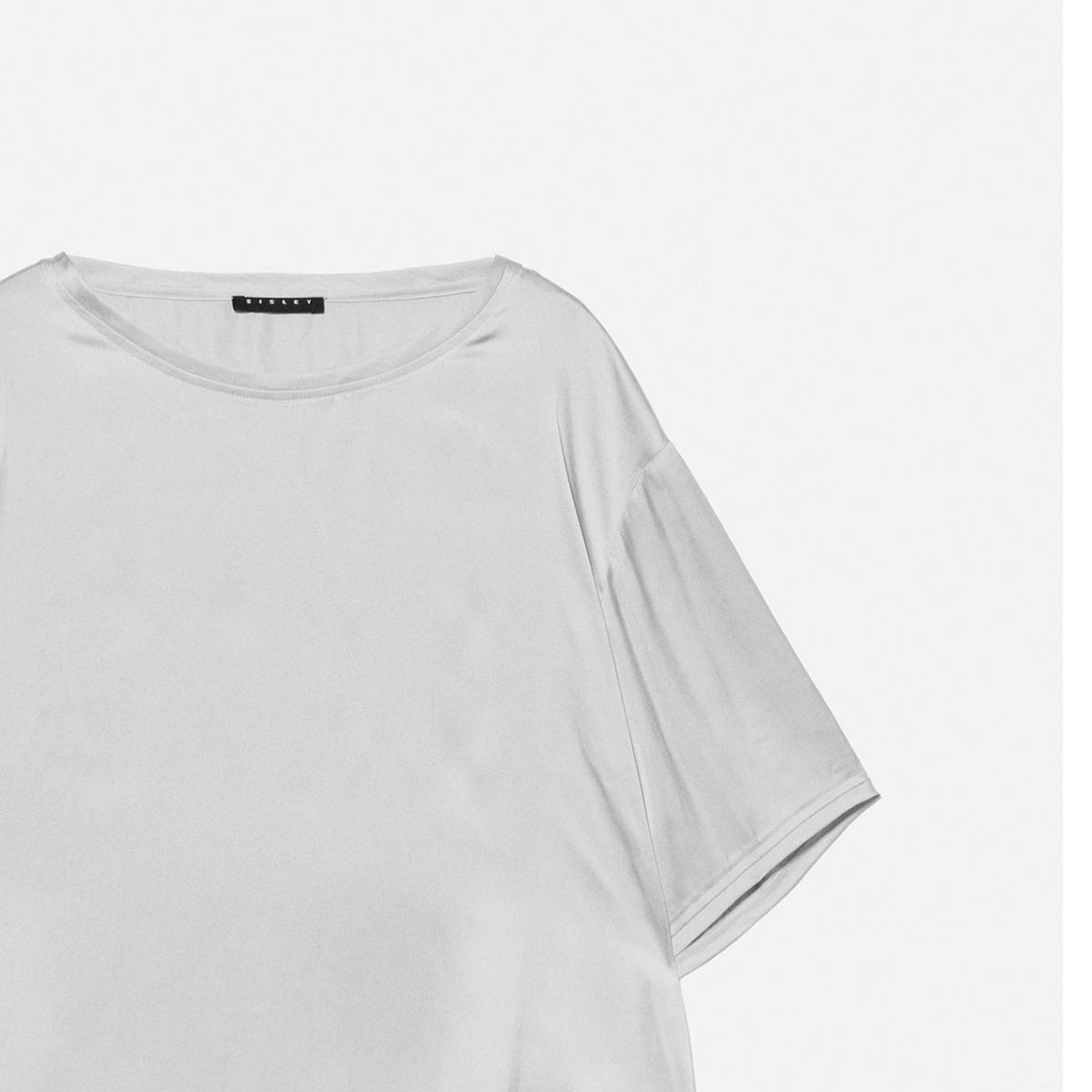 Kadın Ekru Hafif Kloş Oversize Kısa Kollu Bluz