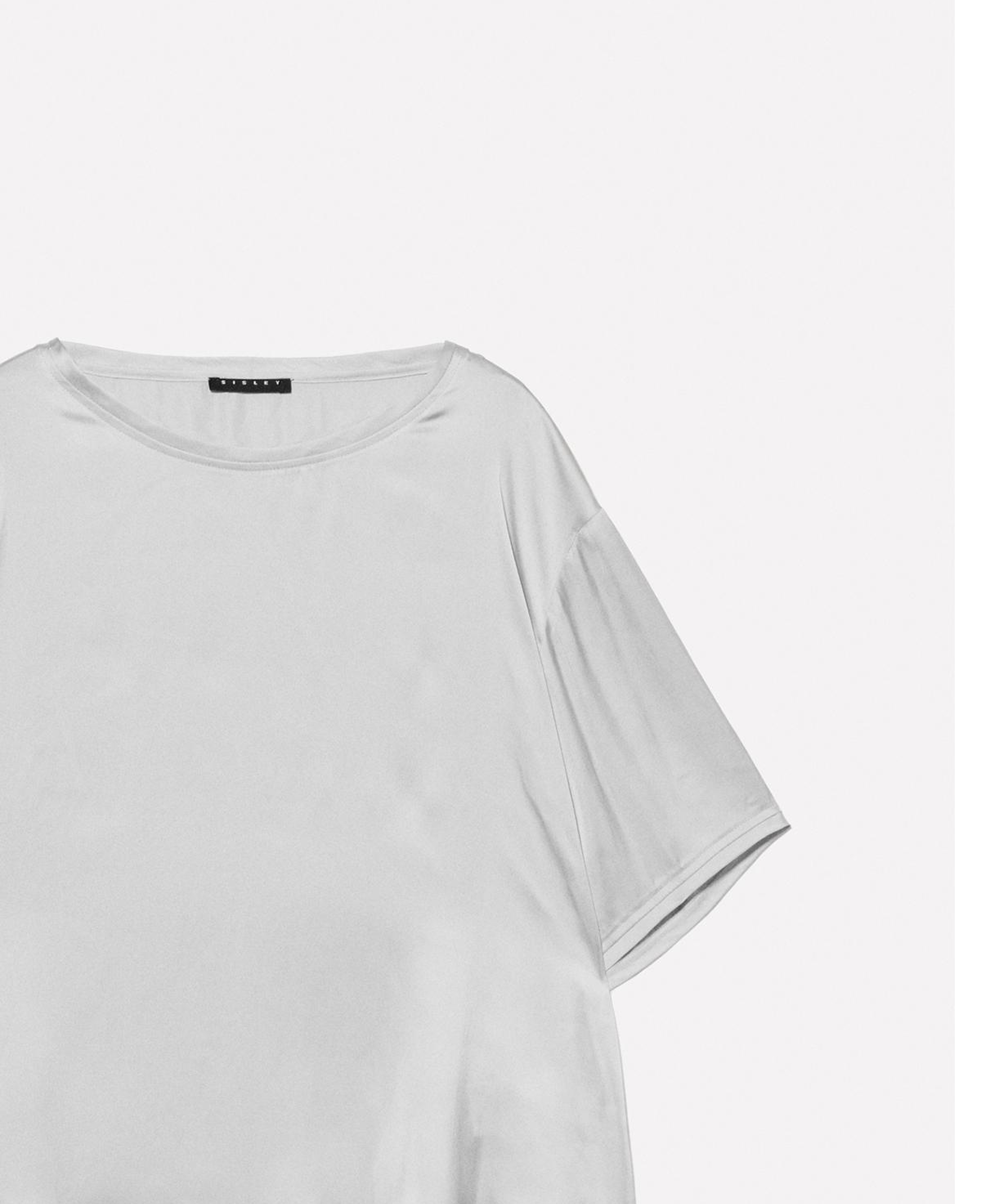 Kadın Ekru Hafif Kloş Oversize Kısa Kollu Bluz