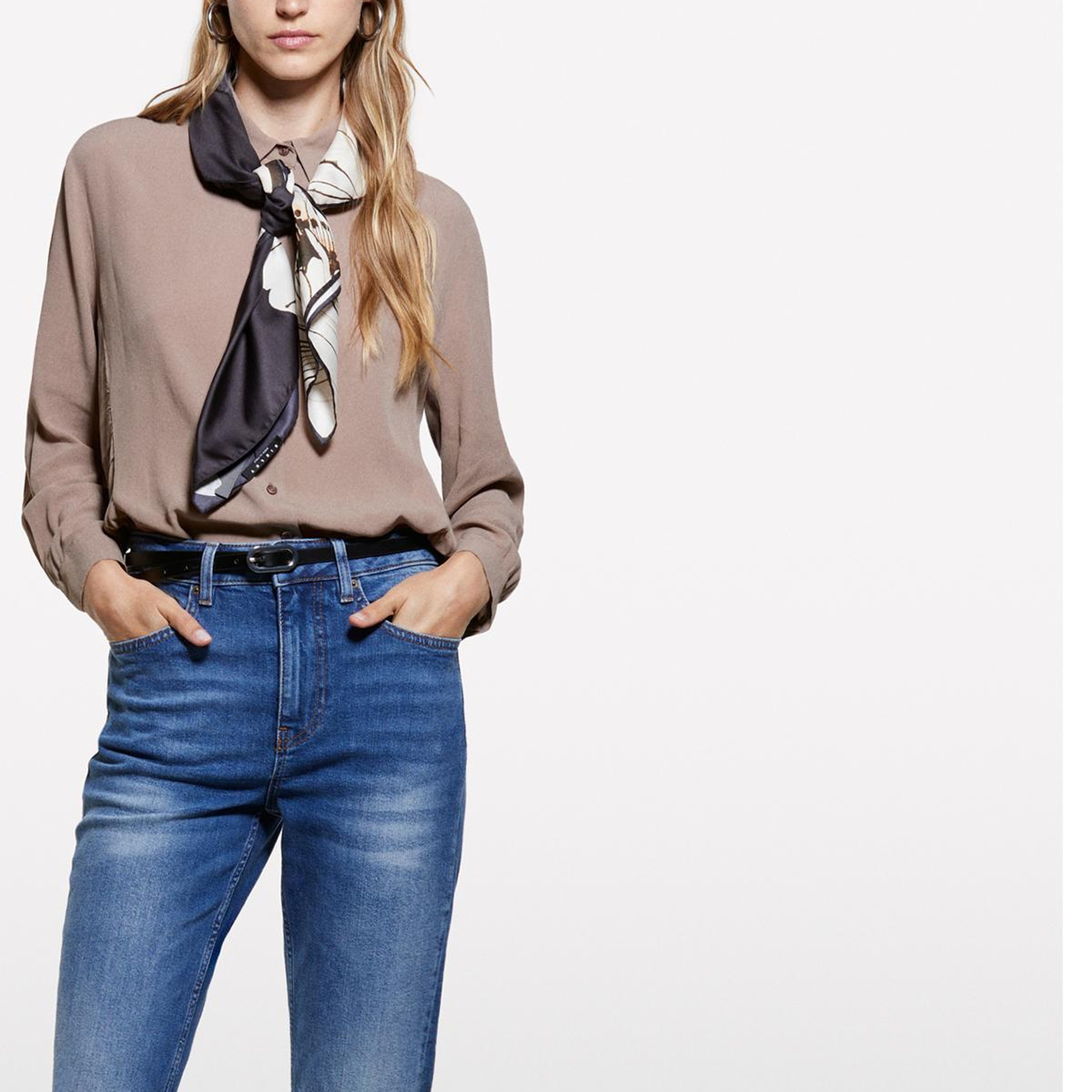 Kadın Kahverengi %100 Viskoz Asimetrik Oversize Gömlek