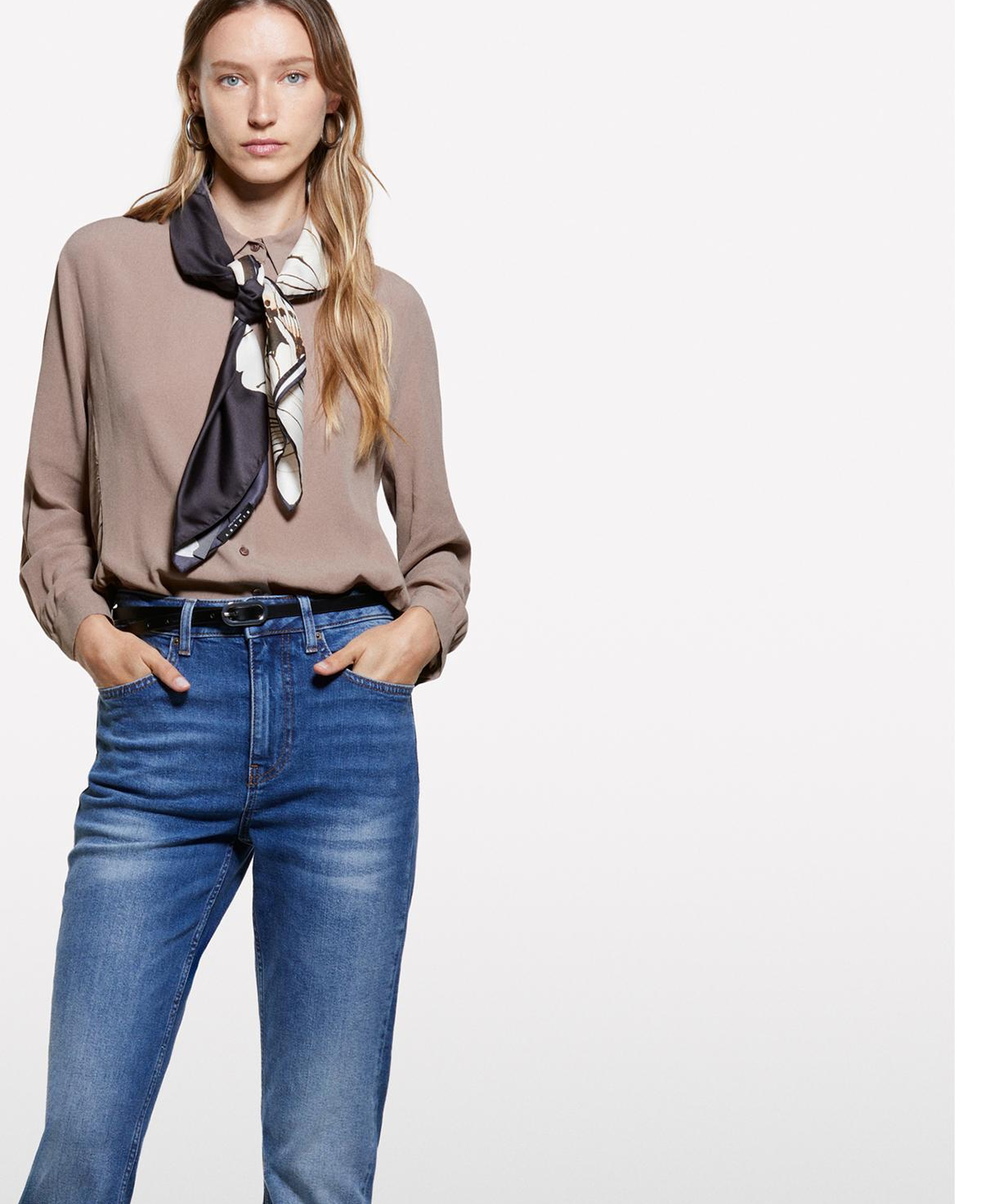Kadın Kahverengi %100 Viskoz Asimetrik Oversize Gömlek