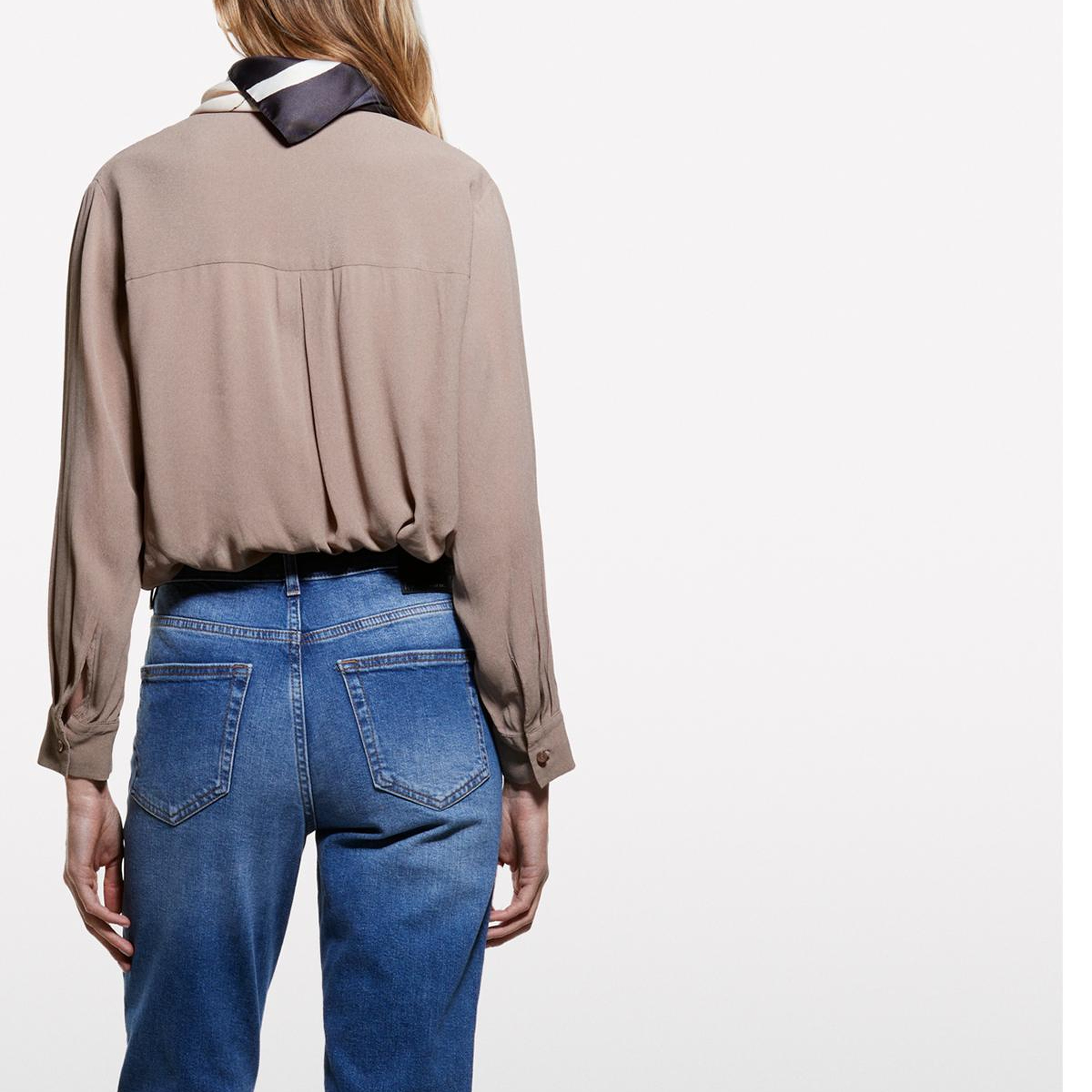 Kadın Kahverengi %100 Viskoz Asimetrik Oversize Gömlek