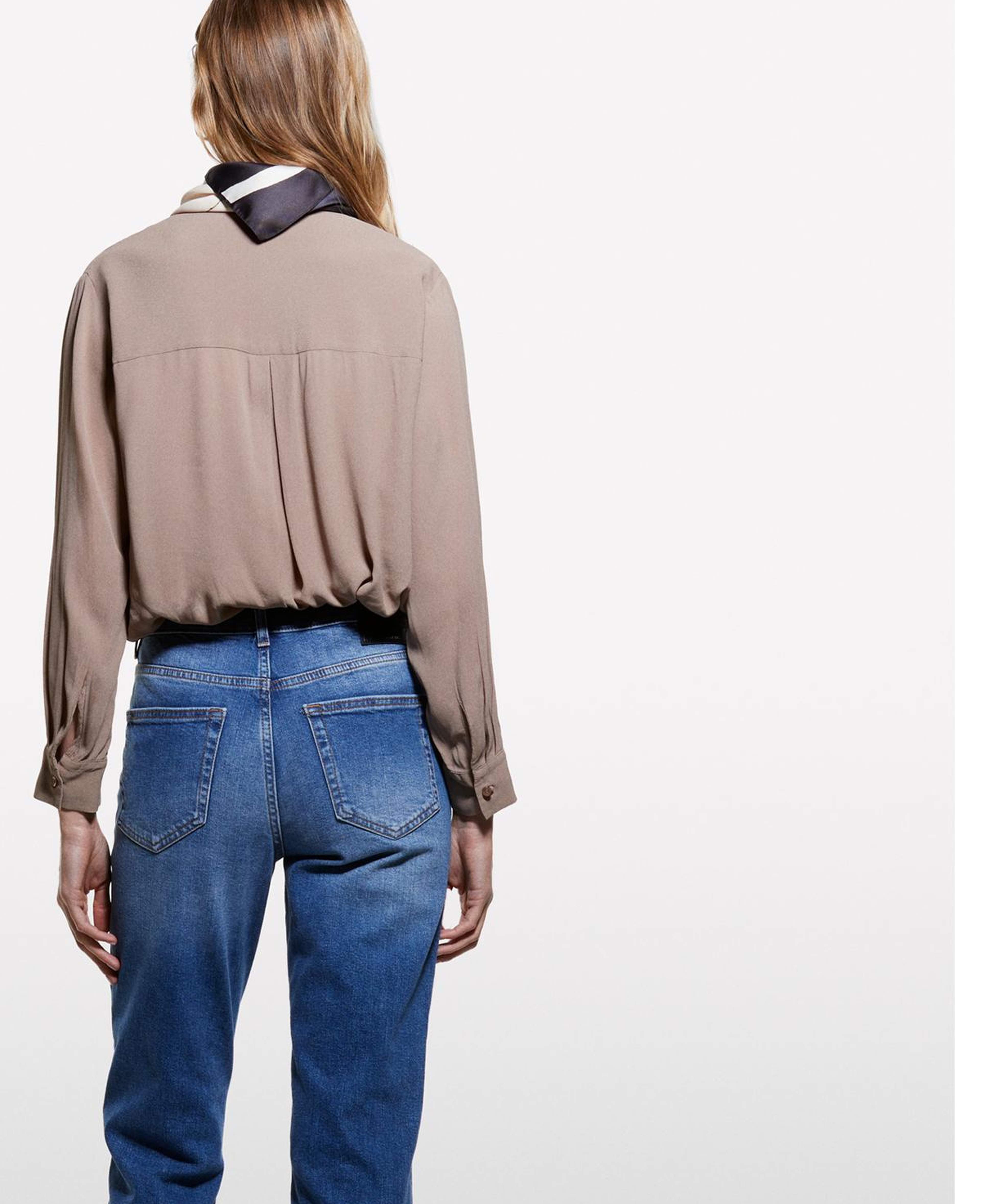 Kadın Kahverengi %100 Viskoz Asimetrik Oversize Gömlek